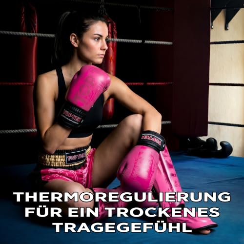 TOP TEN Boxhandschuhe Power Ink – Hybrid Echtleder & Kunstleder – Ideal für Fitnessboxen, Kickboxen, Leichtkontakt – Pro-Sicherheit mit IMF-Schaumkern, 10oz, 12oz, 14oz, 16 oz