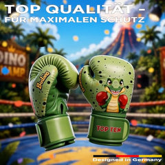 TOP TEN Boxhandschuhe für Kinder Budolino | Dino-Handschuhe | 4-6 oz
