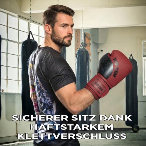 TOP TEN Boxhandschuhe Männer & Frauen Dragon – Hochwertige Box-Handschuhe für Training & Sparring, MLP-Mehrschichtpolsterung & Daumenschutz, strapazierfähiges Kunstleder, 10oz, 12oz, 14oz, 16 oz