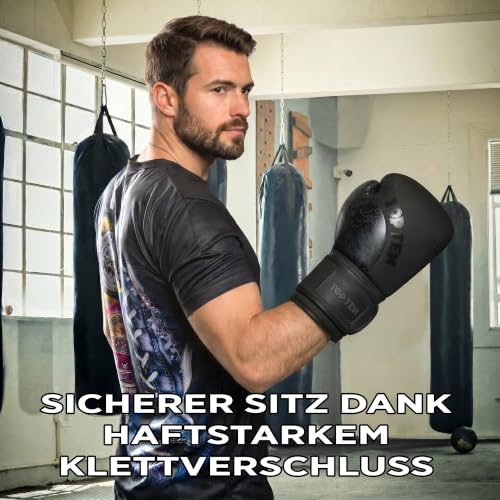 TOP TEN Boxhandschuhe Männer & Frauen Dragon – Hochwertige Box-Handschuhe für Training & Sparring, MLP-Mehrschichtpolsterung & Daumenschutz, strapazierfähiges Kunstleder, 10oz, 12oz, 14oz, 16 oz
