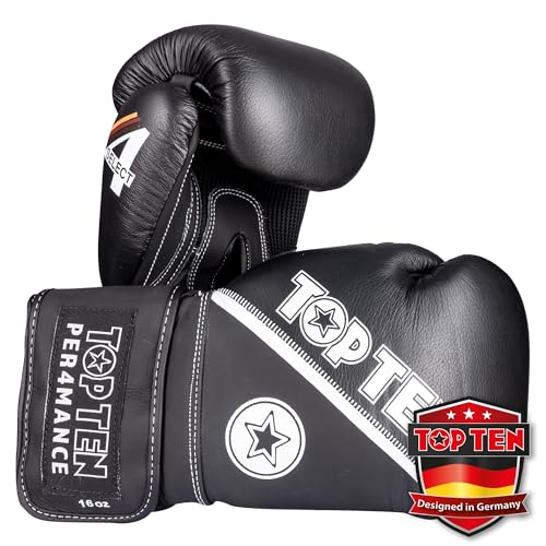 TOP TEN Boxhandschuhe 4select aus Leder | Echtleder Gloves| 10 – 16 oz