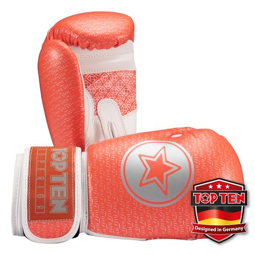 TOP TEN Boxhandschuhe Superior - Ideal für Kinder, Jugendliche & Erwachsene - Stylische Profi-Optik & Maximaler Schutz - PPS-Dämpfung für kleine Hände – 10oz 12 oz
