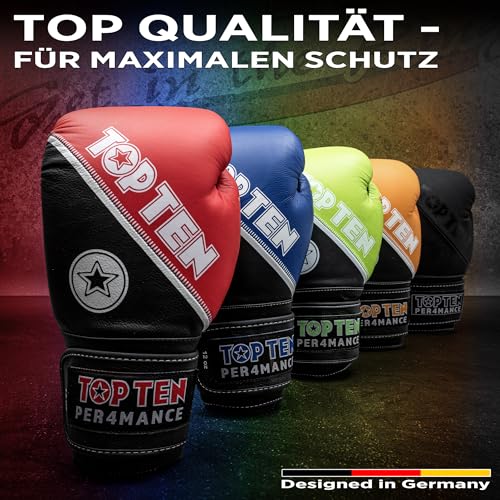 TOP TEN Boxhandschuhe 4select aus Leder | Echtleder Gloves| 10 – 16 oz