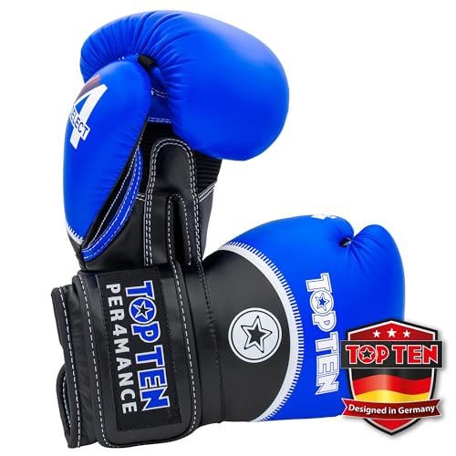 TOP TEN Boxhandschuhe Männer & Frauen 4select – Professionelle Kunstleder-Box Handschuhe Männer | Innovative 4-Schicht IMF-Polsterung für maximalen Schutz & Dämpfung