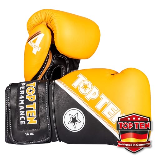 TOP TEN Boxhandschuhe 4select aus Leder | Echtleder Gloves| 10 – 16 oz