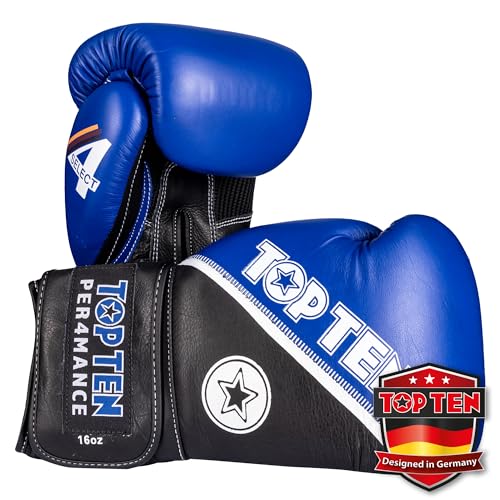 TOP TEN Boxhandschuhe 4select aus Leder | Echtleder Gloves| 10 – 16 oz