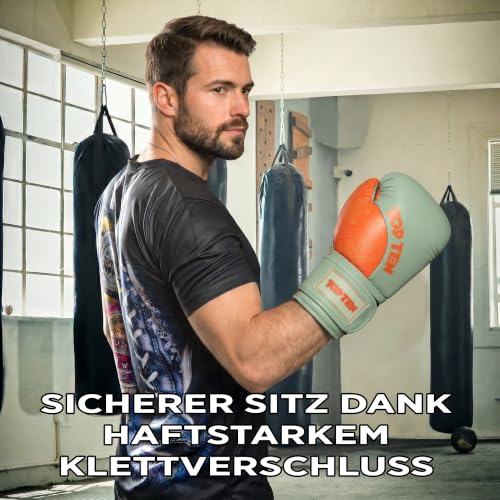 TOP TEN Boxhandschuhe Männer & Frauen Dragon – Hochwertige Box-Handschuhe für Training & Sparring, MLP-Mehrschichtpolsterung & Daumenschutz, strapazierfähiges Kunstleder, 10oz, 12oz, 14oz, 16 oz