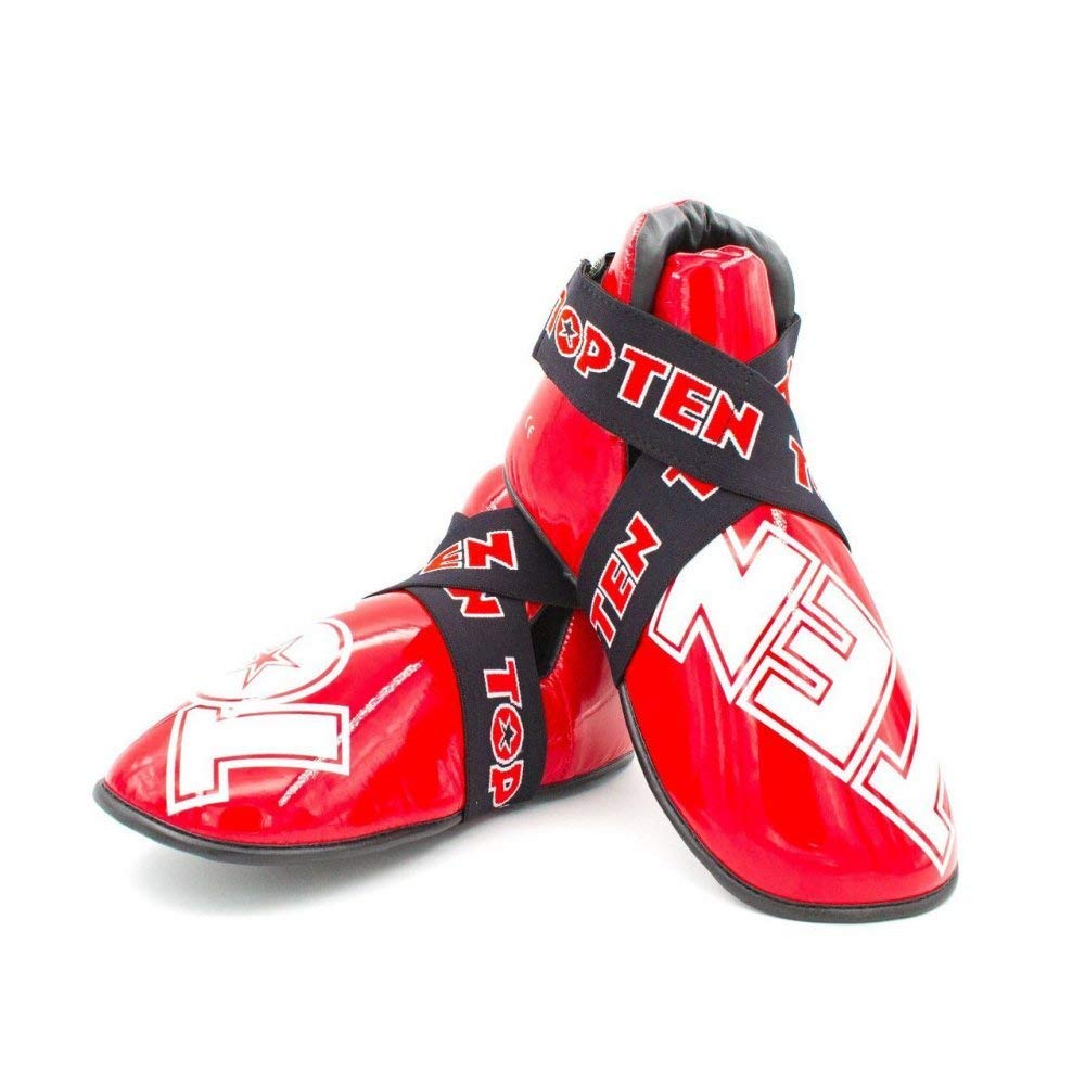 TopTen Wako Wettkampf Zugelassen Rot Glänzend Point Sparring Stiefel M