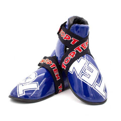 TopTen Wako Sparring-Stiefel mit glänzendem Punkt, Wettbewerbsgenehmigung, Blau