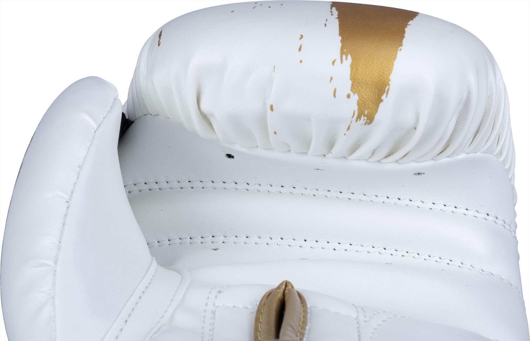 TOP TEN Boxhandschuhe Power Ink Golden Star – Kickbox- & Boxhandschuhe mit Arch-Daumenschutz – Hochwertiger Formschaum für Sparring & Training – Kunstleder, Weiss – Gold, Gold - Schwarz (10oz - 16oz)