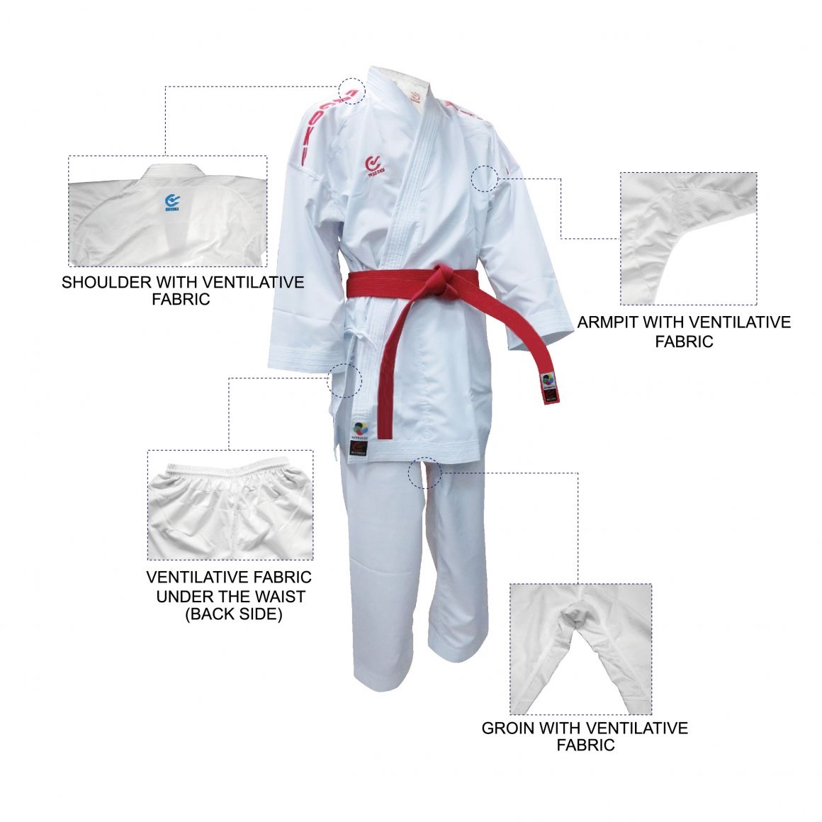 WACOKU Karate uniform Kumite K1 Diamond Line - WKF approved