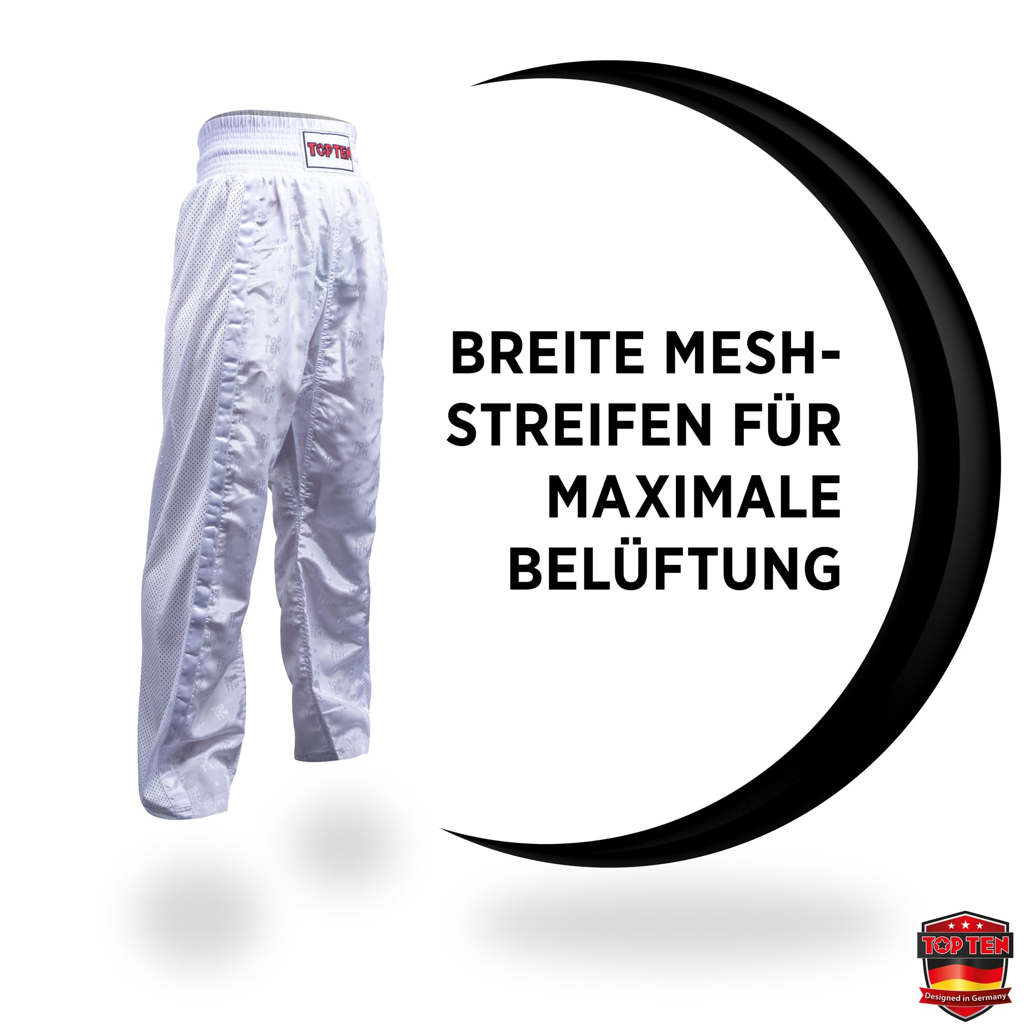 TOP TEN Kickboxhose Mesh | Pointfighting | Leicht- und Vollkontakt Kickboxen | WAKO