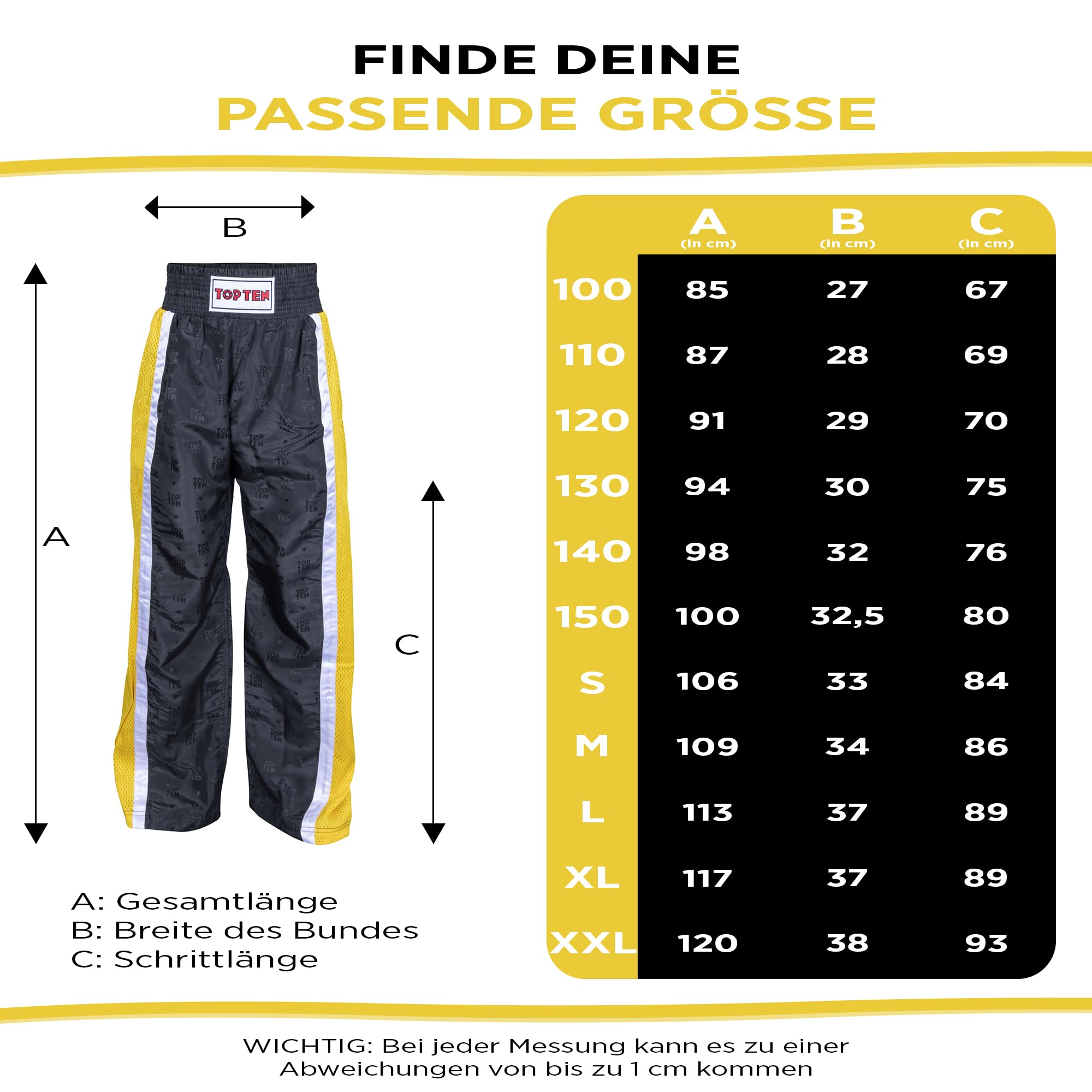 TOP TEN Kickboxhose Mesh | Pointfighting | Leicht- und Vollkontakt Kickboxen | WAKO