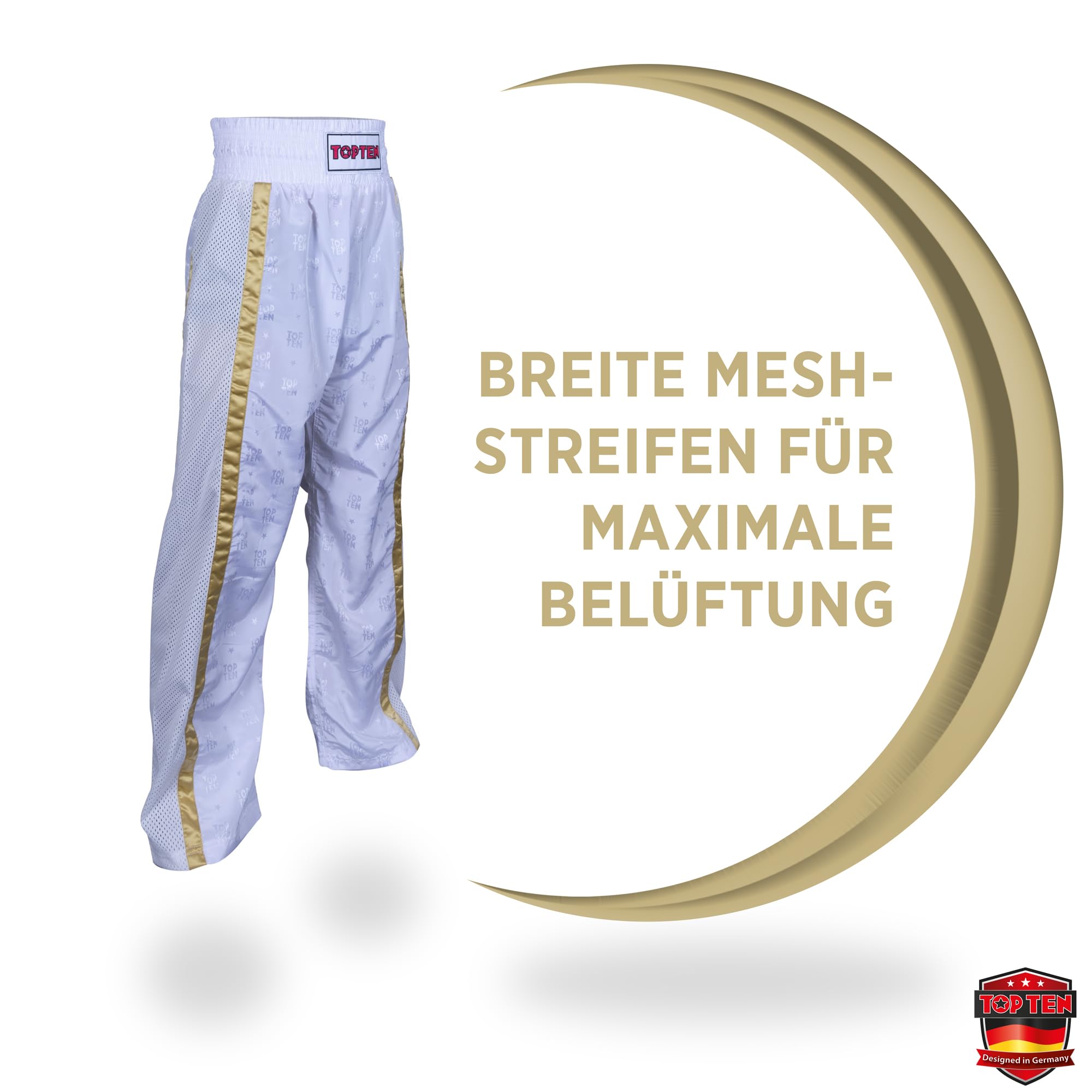 TOP TEN Kickboxhose Mesh | Pointfighting | Leicht- und Vollkontakt Kickboxen | WAKO