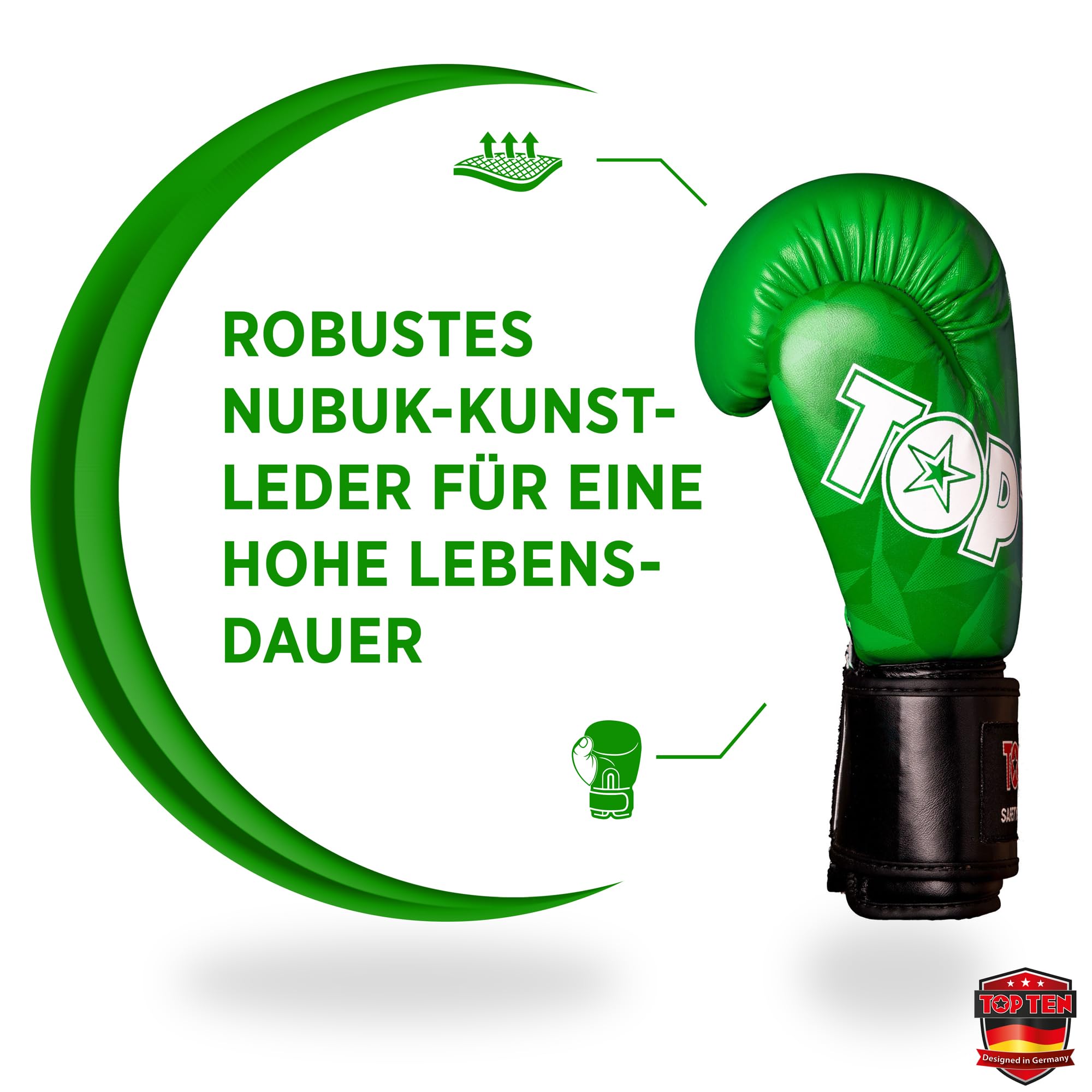 TOP TEN Boxhandschuhe Männer & Frauen Prism – Professionelle Box Handschuhe Herren mit dämpfendem PPS-Foam Padding für maximalen Schutz & Dämpfung – Premium Ausrüstung für Boxen 8oz, 10oz, 12oz