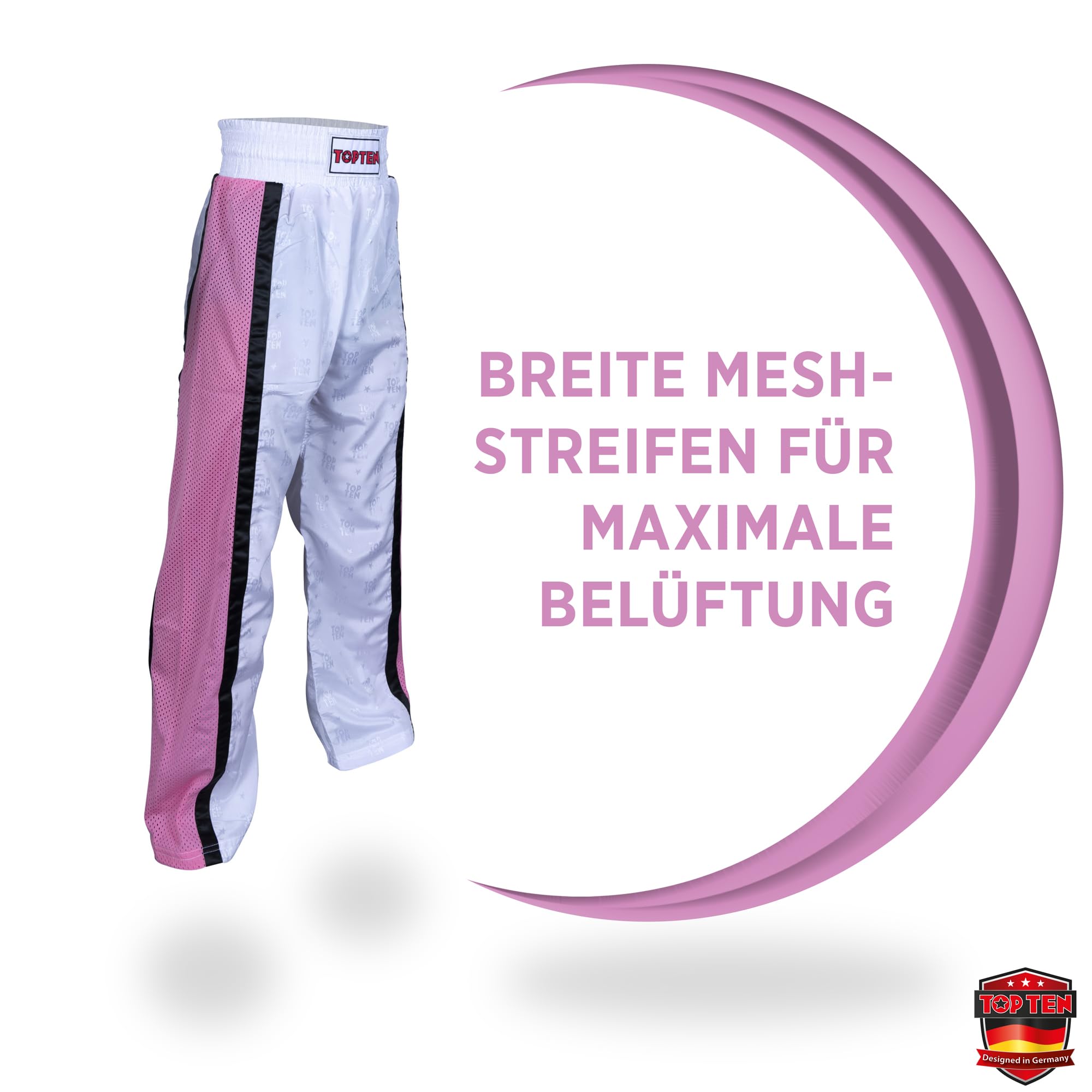 TOP TEN Kickboxhose Mesh | Pointfighting | Leicht- und Vollkontakt Kickboxen | WAKO