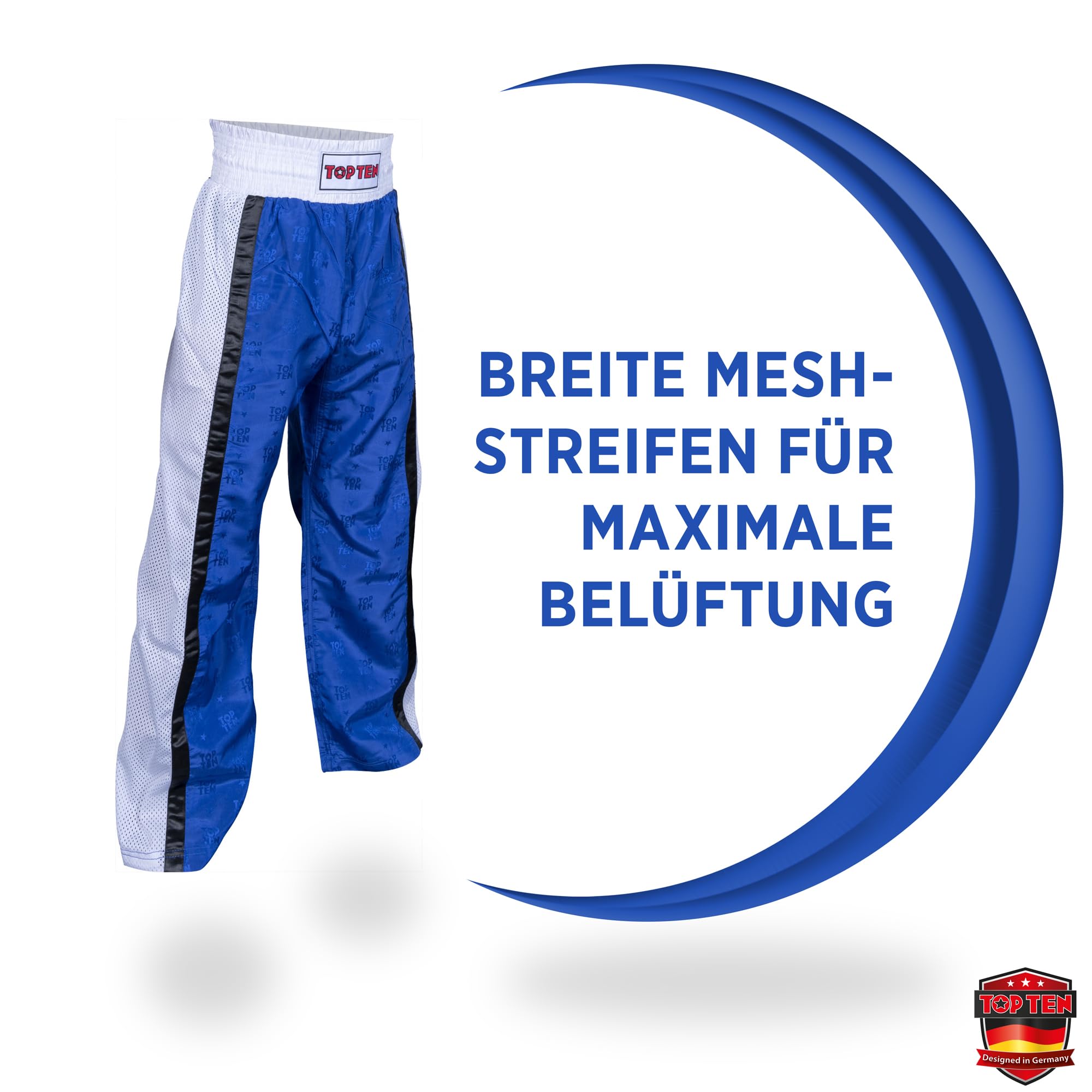 TOP TEN Kickboxhose Mesh | Pointfighting | Leicht- und Vollkontakt Kickboxen | WAKO