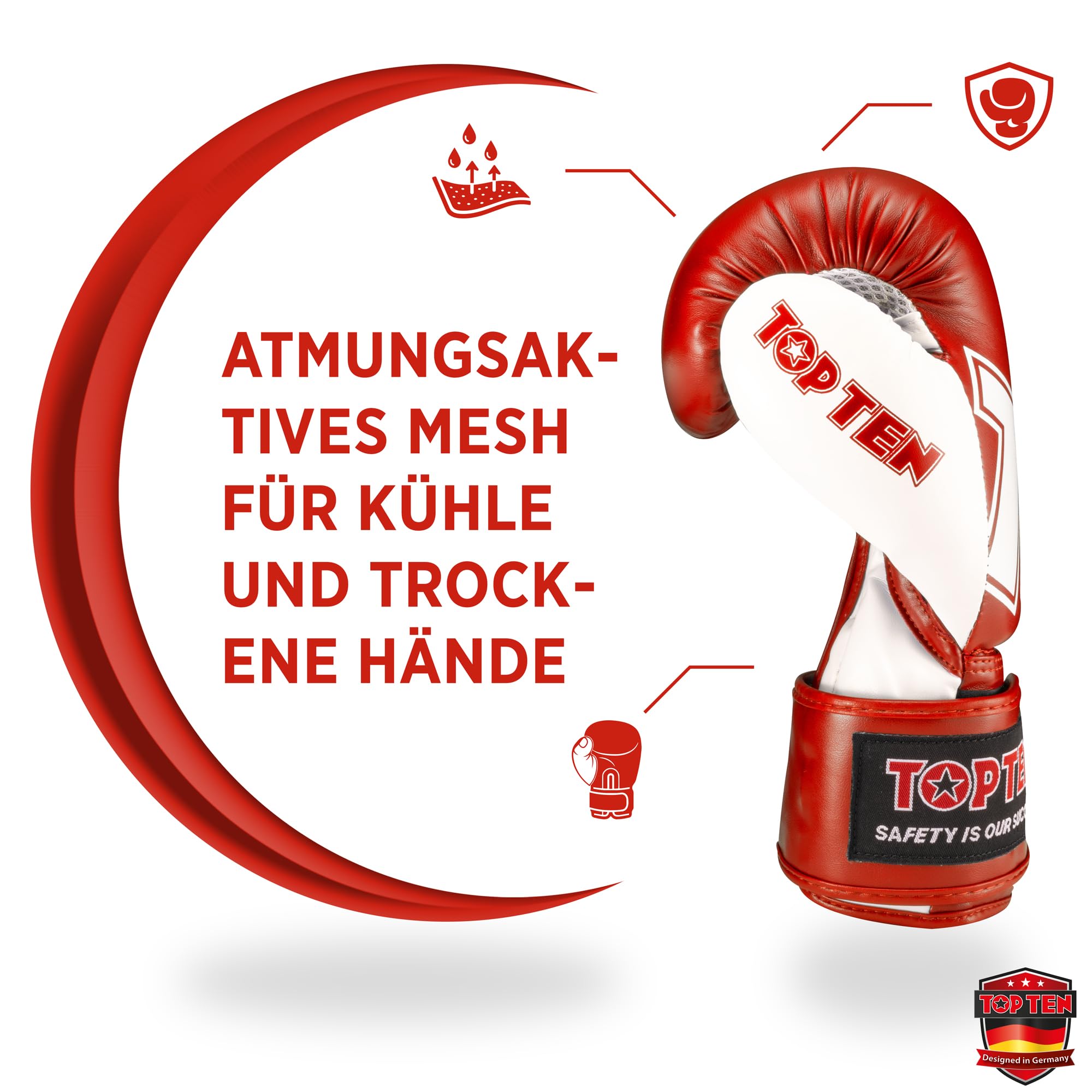 TOP TEN Boxhandschuhe NK3 | Trainingshandschuhe zum Boxen | Sparring Gloves | 10 oz