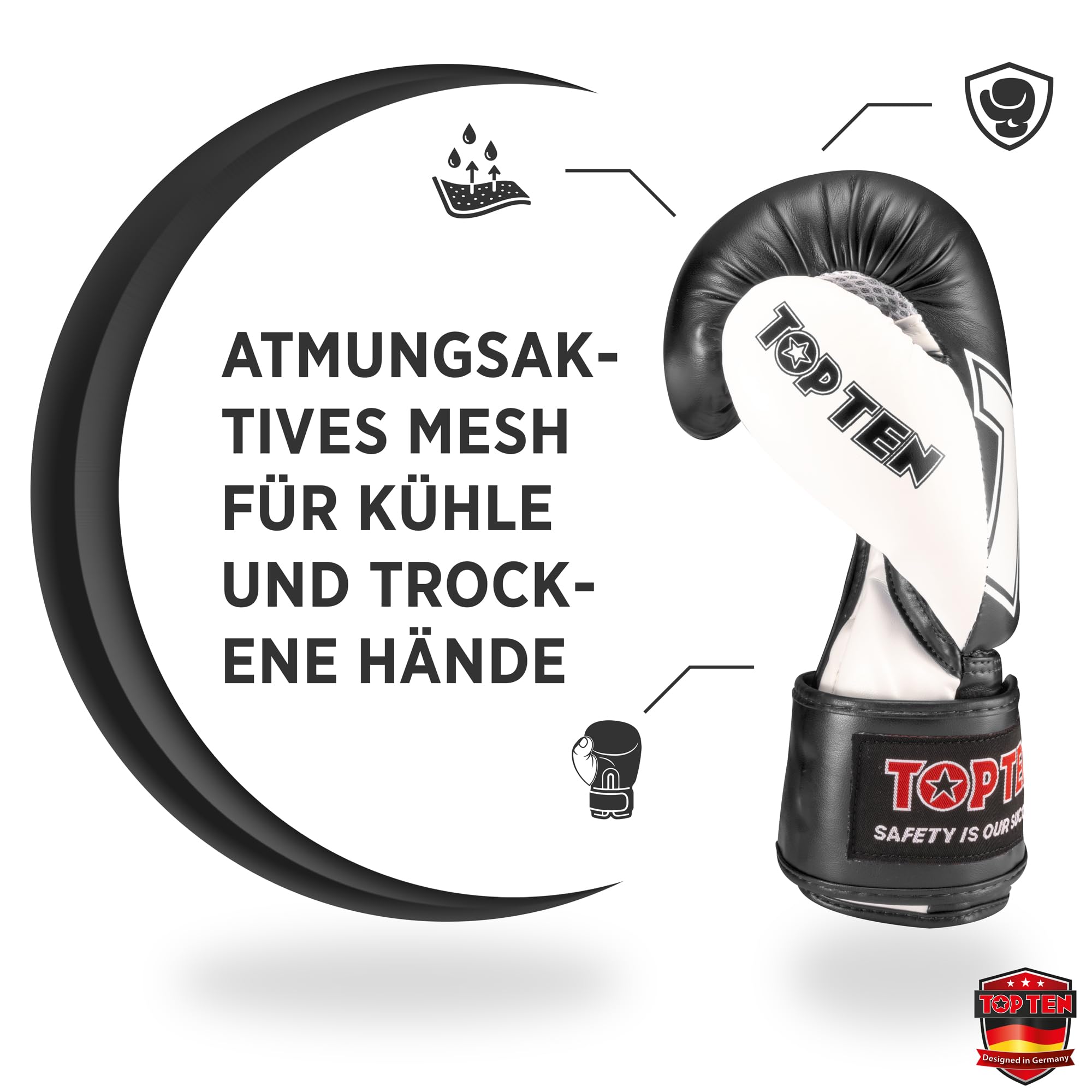 TOP TEN Boxhandschuhe NK3 | Trainingshandschuhe zum Boxen | Sparring Gloves | 10 oz