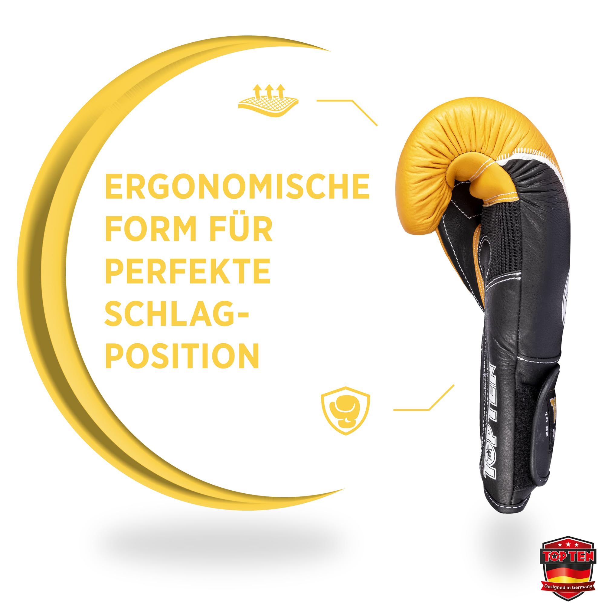 TOP TEN Boxhandschuhe 4select aus Leder | Echtleder Gloves| 10 – 16 oz