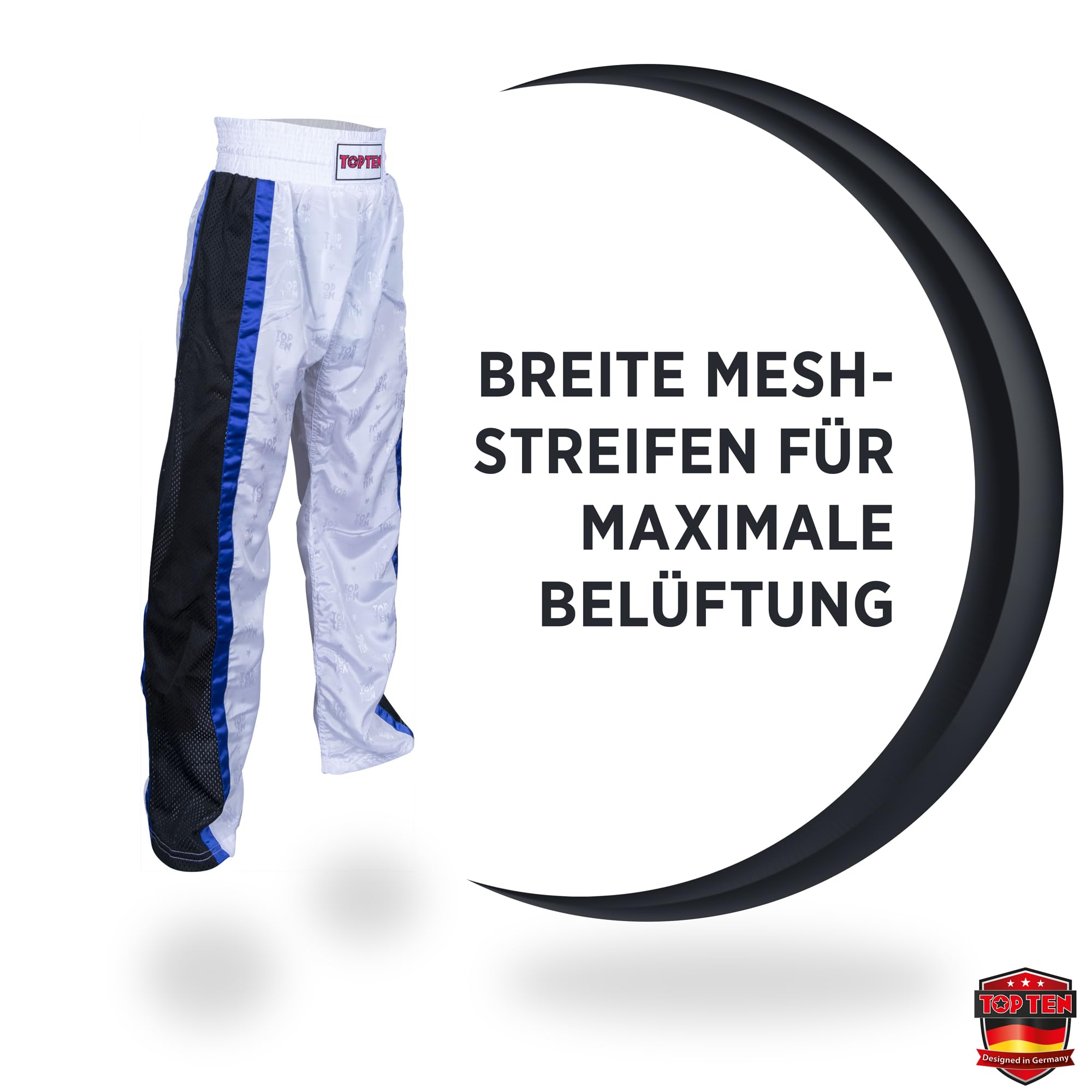 TOP TEN Kickboxhose Mesh | Pointfighting | Leicht- und Vollkontakt Kickboxen | WAKO