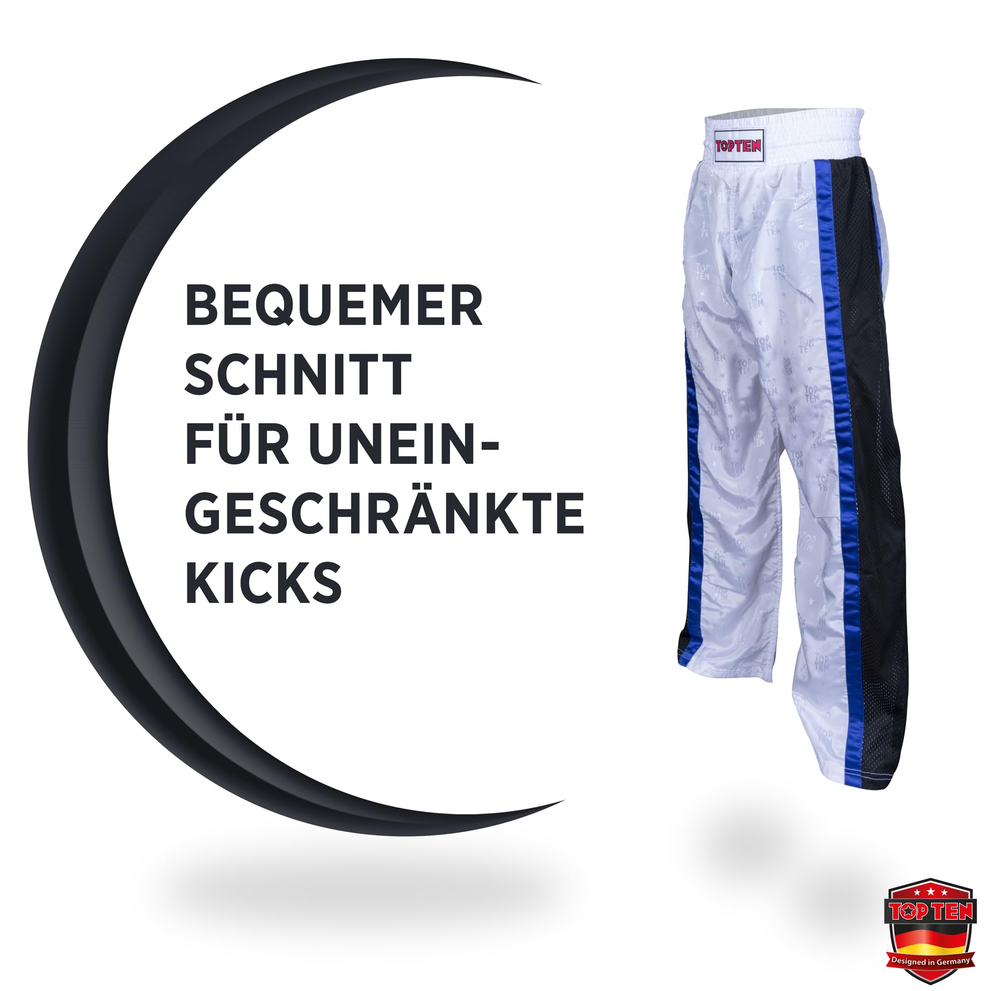 TOP TEN Kickboxhose Mesh | Pointfighting | Leicht- und Vollkontakt Kickboxen | WAKO