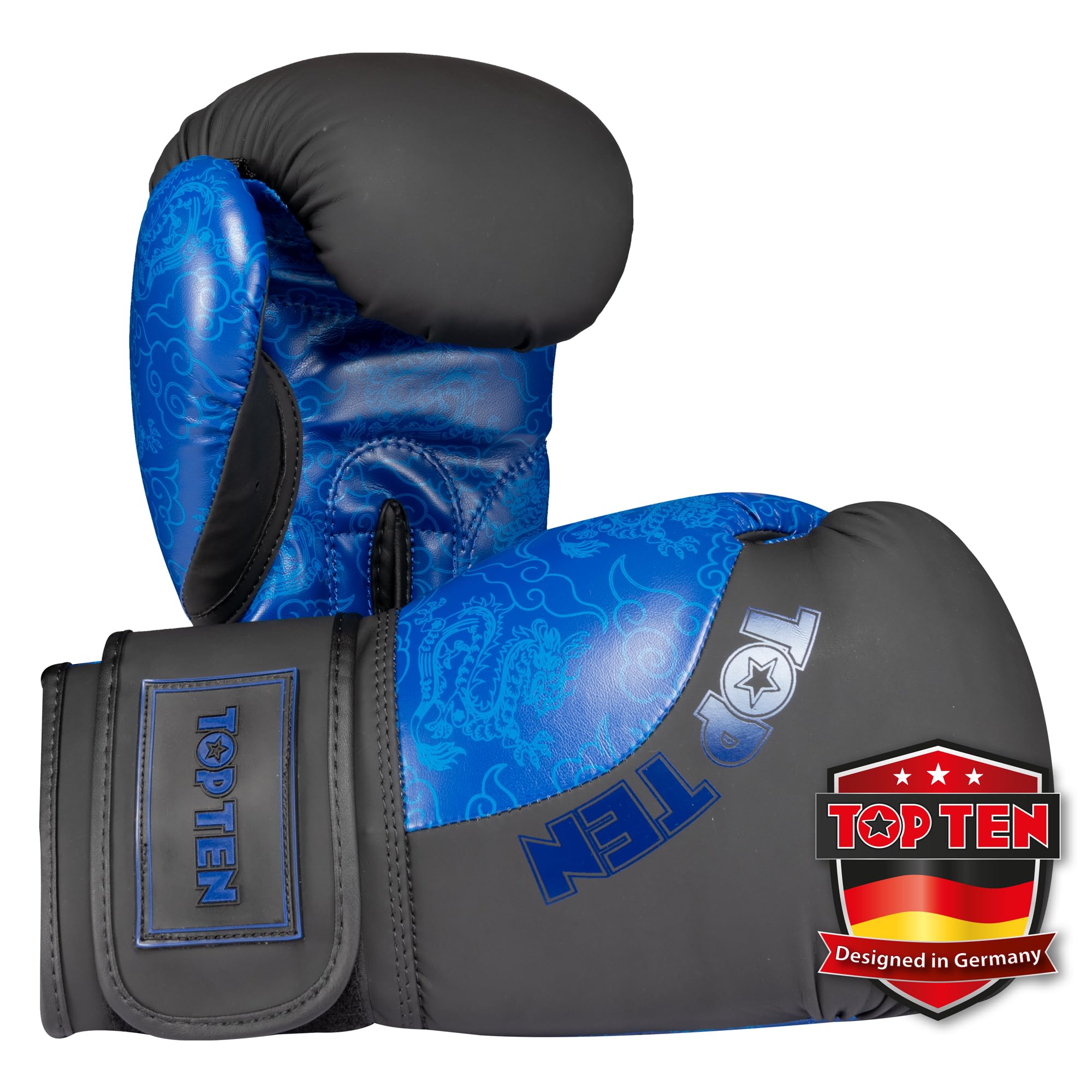 TOP TEN Boxhandschuhe Männer & Frauen Dragon – Hochwertige Box-Handschuhe für Training & Sparring, MLP-Mehrschichtpolsterung & Daumenschutz, strapazierfähiges Kunstleder, 10oz, 12oz, 14oz, 16 oz