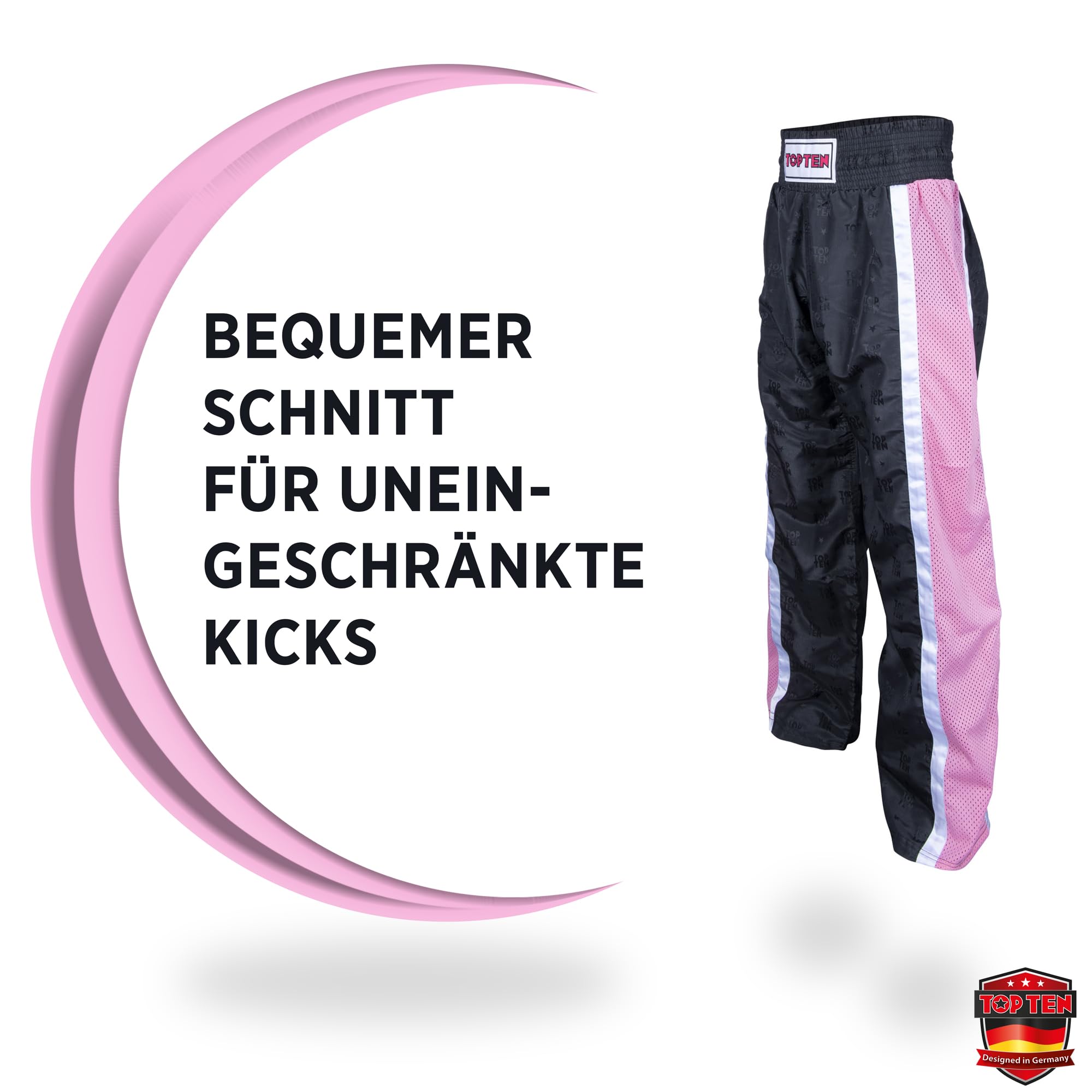 TOP TEN Kickboxhose Mesh | Pointfighting | Leicht- und Vollkontakt Kickboxen | WAKO