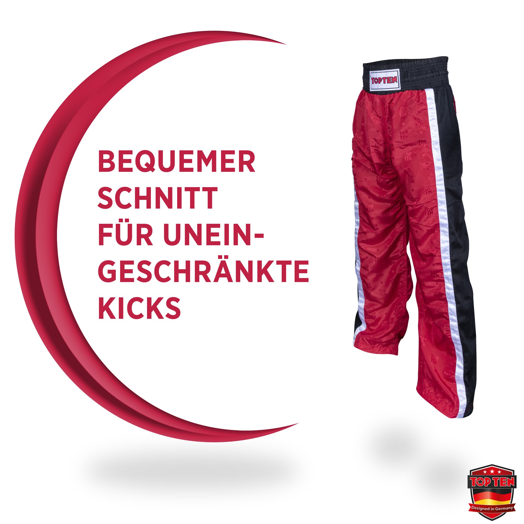 TOP TEN Kickboxhose Mesh | Pointfighting | Leicht- und Vollkontakt Kickboxen | WAKO