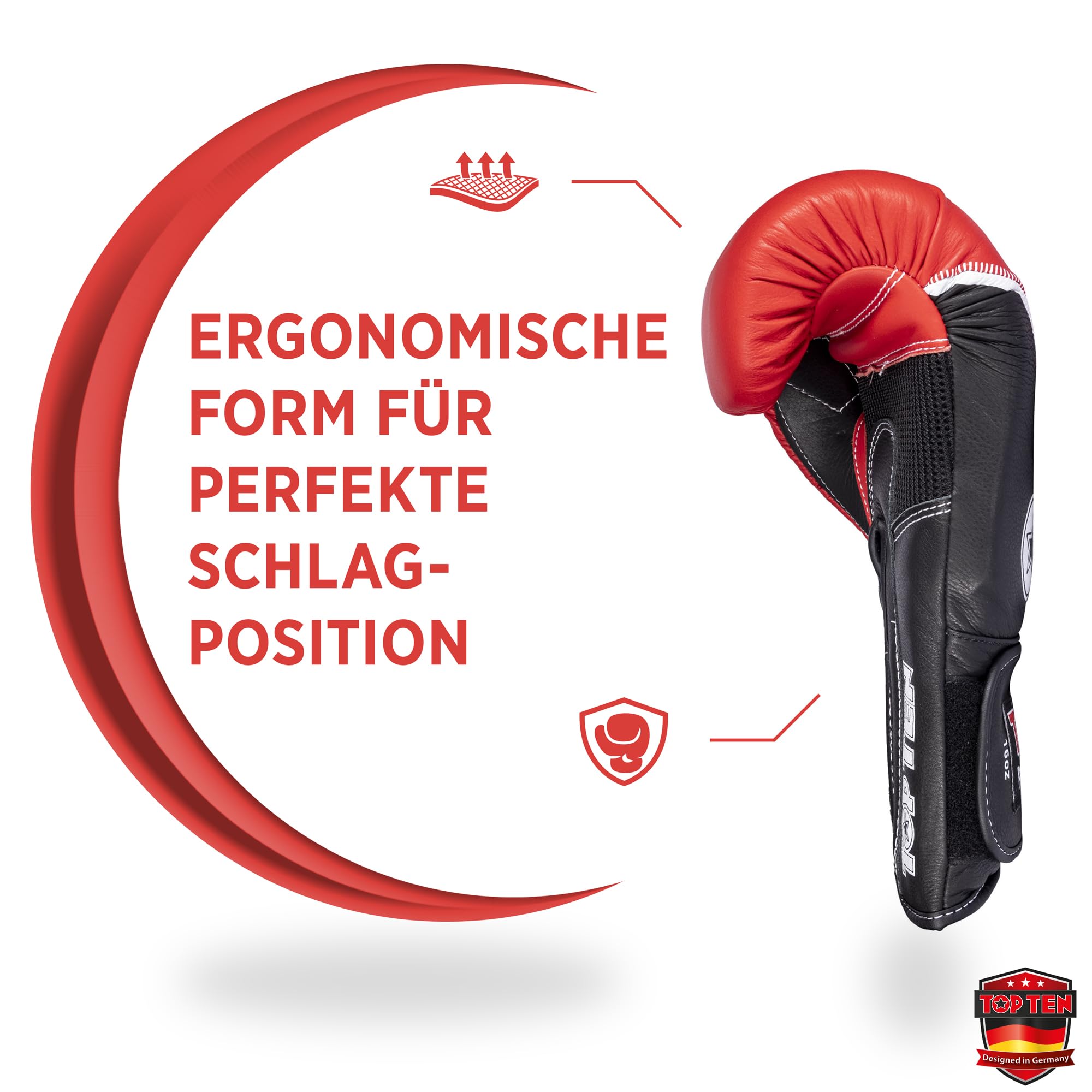 TOP TEN Boxhandschuhe 4select aus Leder | Echtleder Gloves| 10 – 16 oz