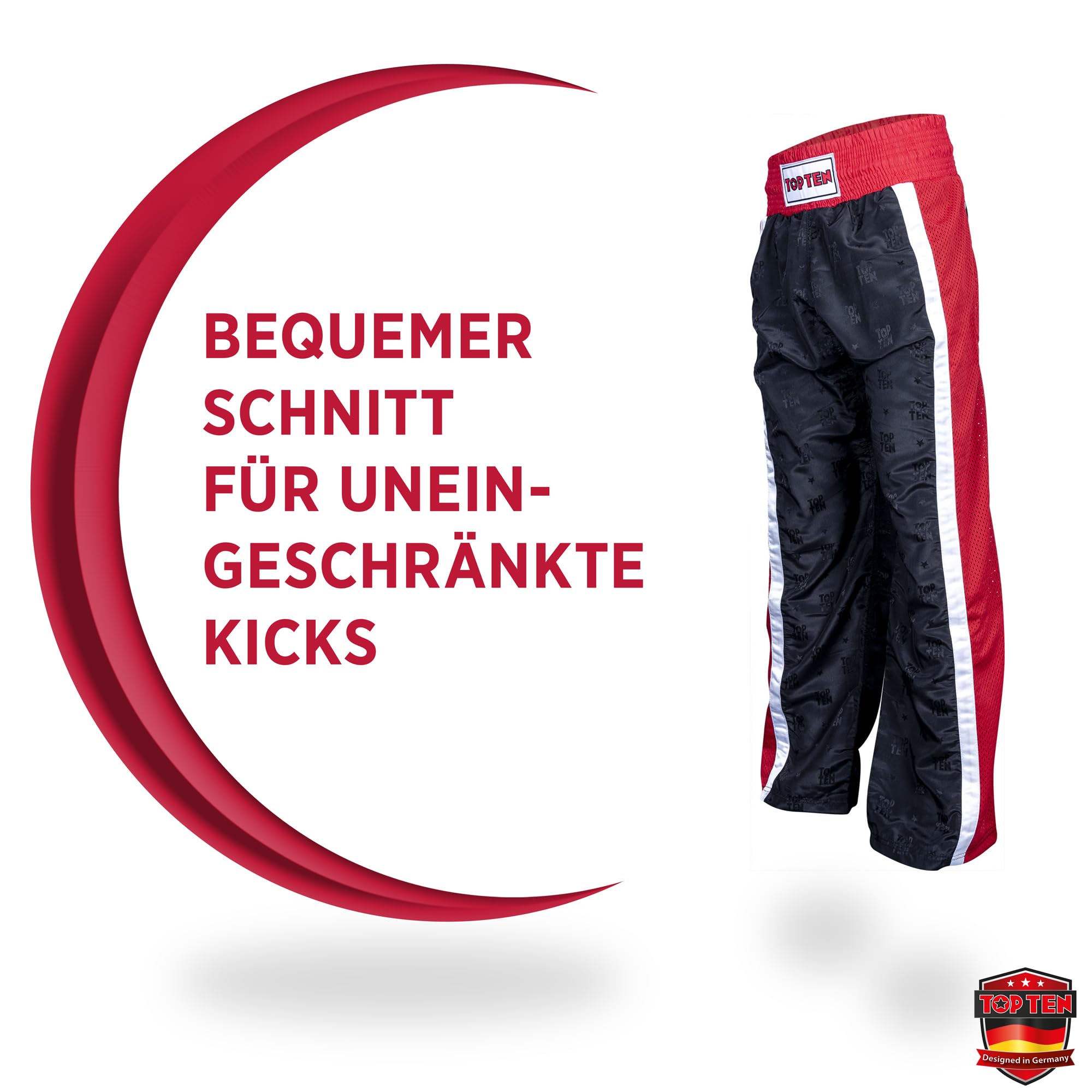 TOP TEN Kickboxhose Mesh | Pointfighting | Leicht- und Vollkontakt Kickboxen | WAKO