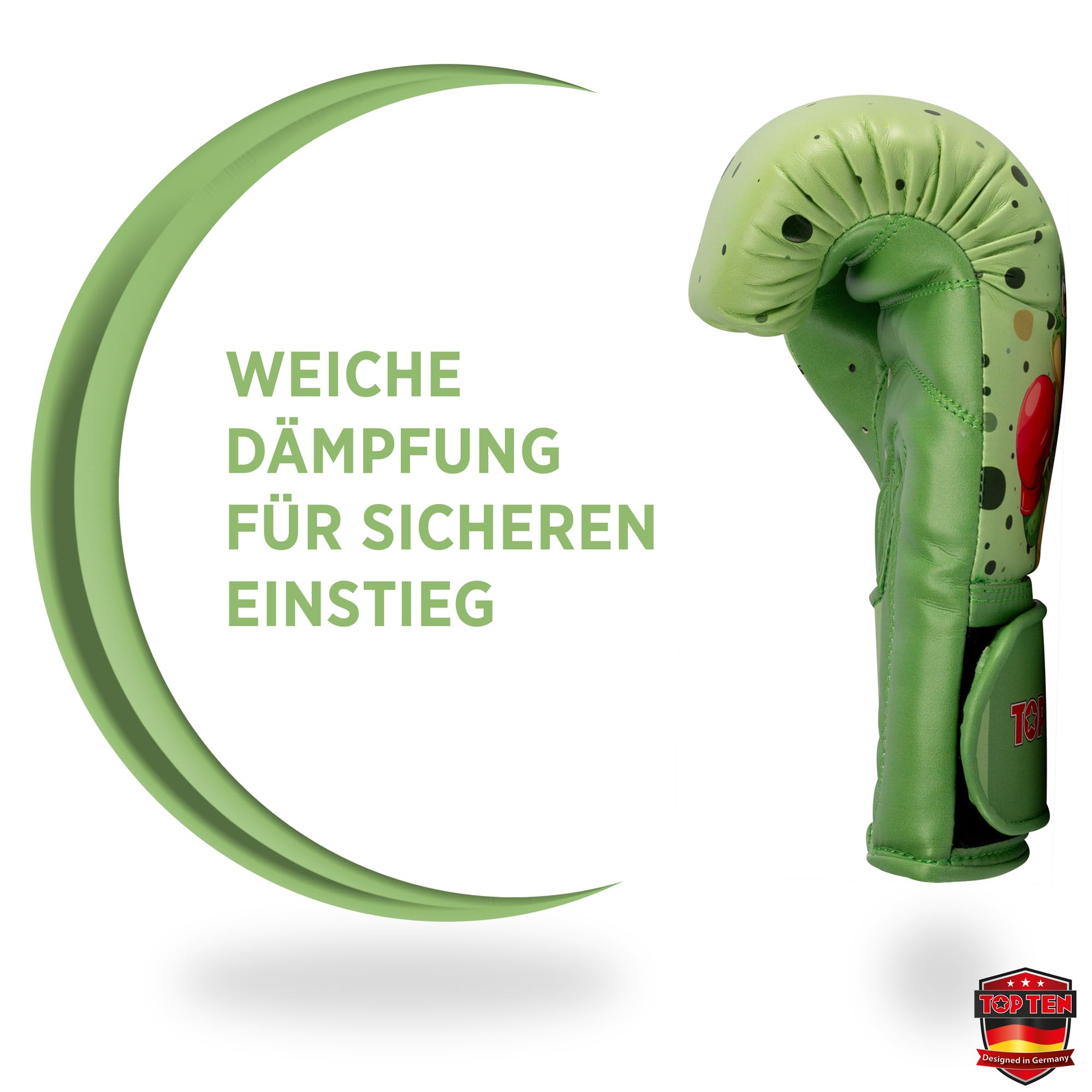 TOP TEN Boxhandschuhe für Kinder Budolino | Dino-Handschuhe | 4-6 oz