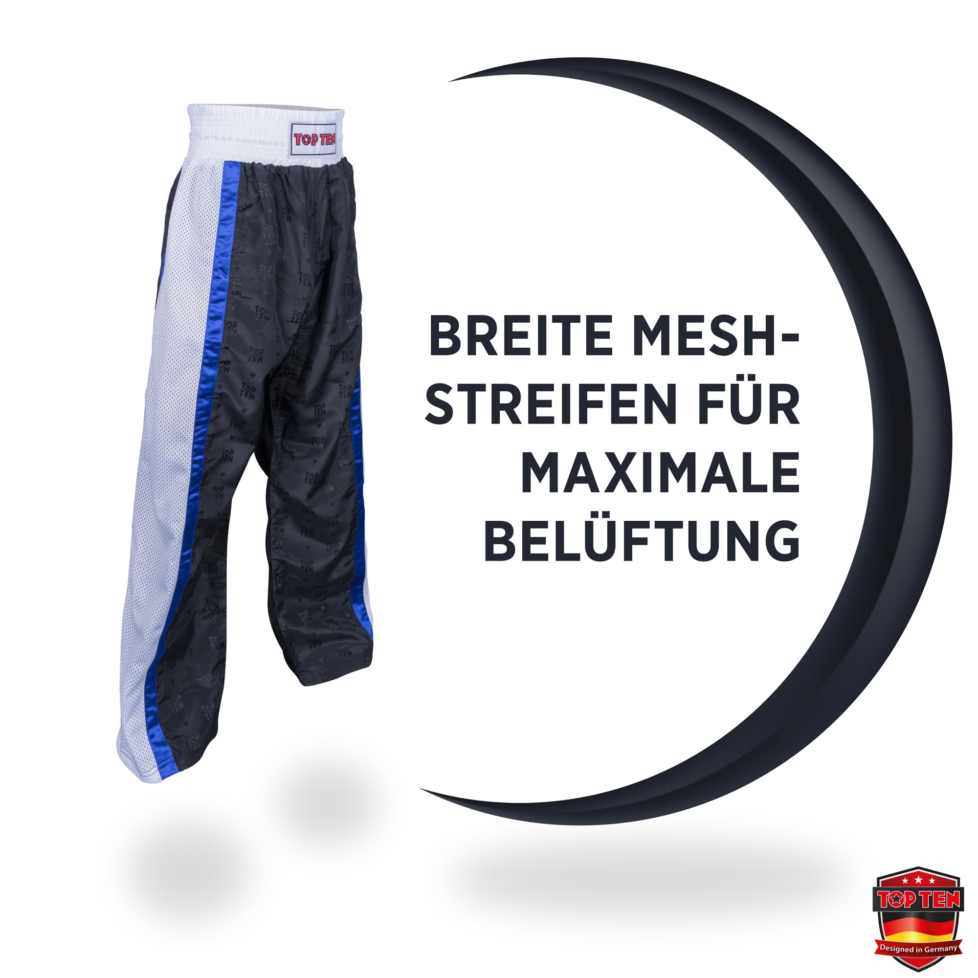 TOP TEN Kickboxhose Mesh | Pointfighting | Leicht- und Vollkontakt Kickboxen | WAKO