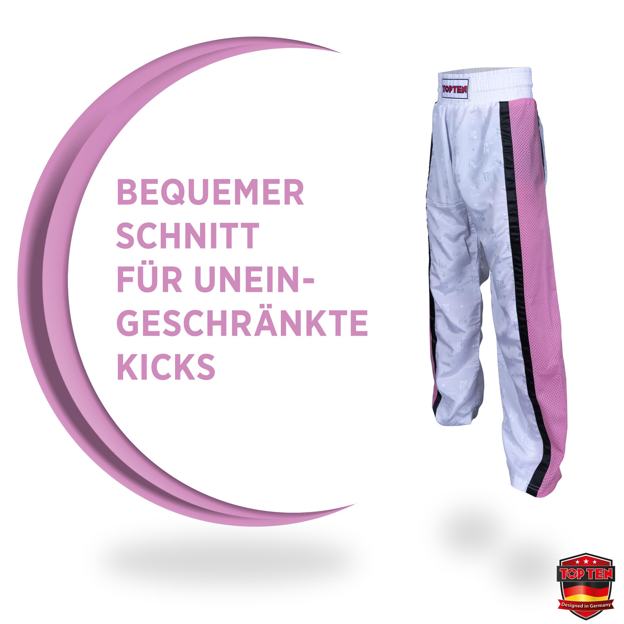 TOP TEN Kickboxhose Mesh | Pointfighting | Leicht- und Vollkontakt Kickboxen | WAKO