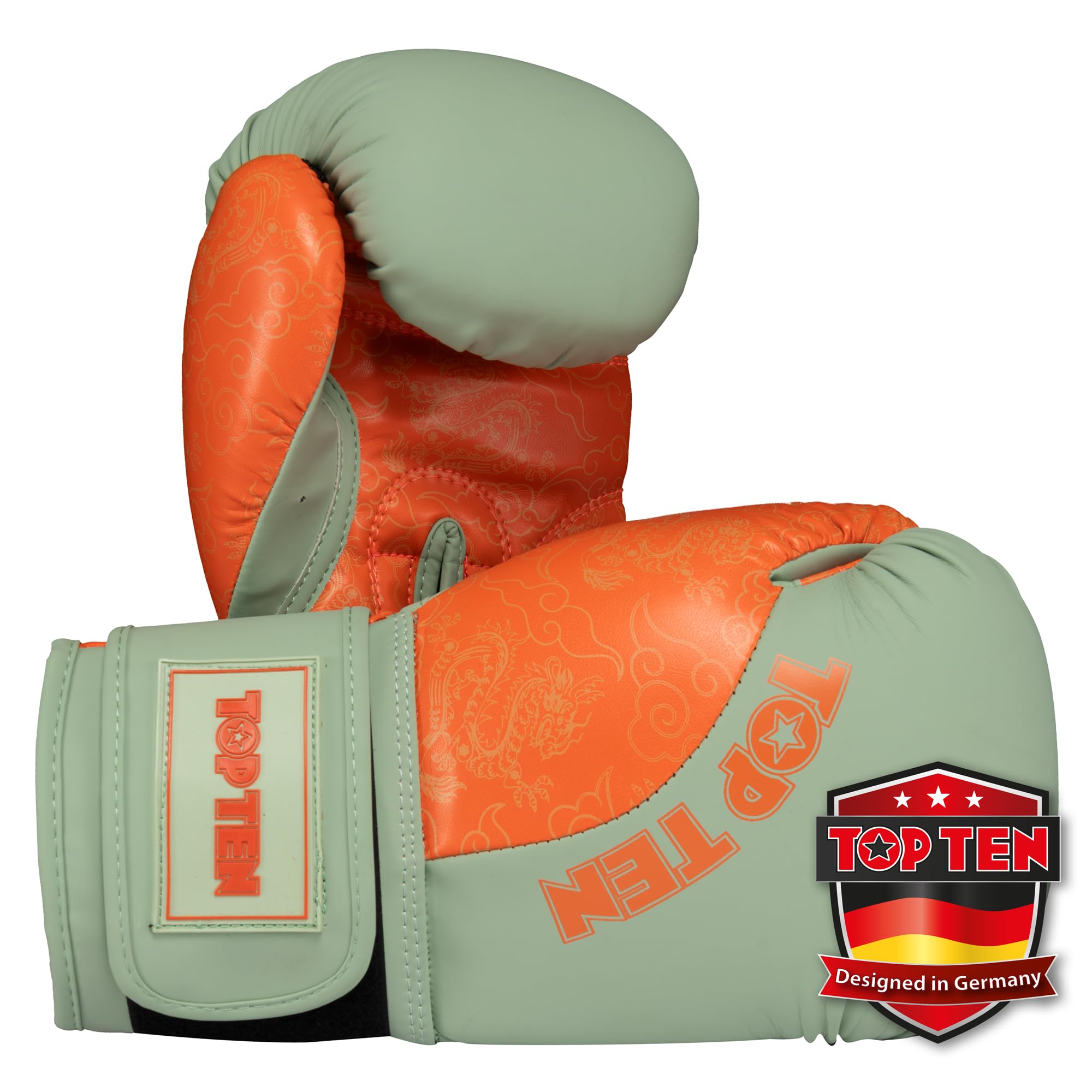 TOP TEN Boxhandschuhe Männer & Frauen Dragon – Hochwertige Box-Handschuhe für Training & Sparring, MLP-Mehrschichtpolsterung & Daumenschutz, strapazierfähiges Kunstleder, 10oz, 12oz, 14oz, 16 oz
