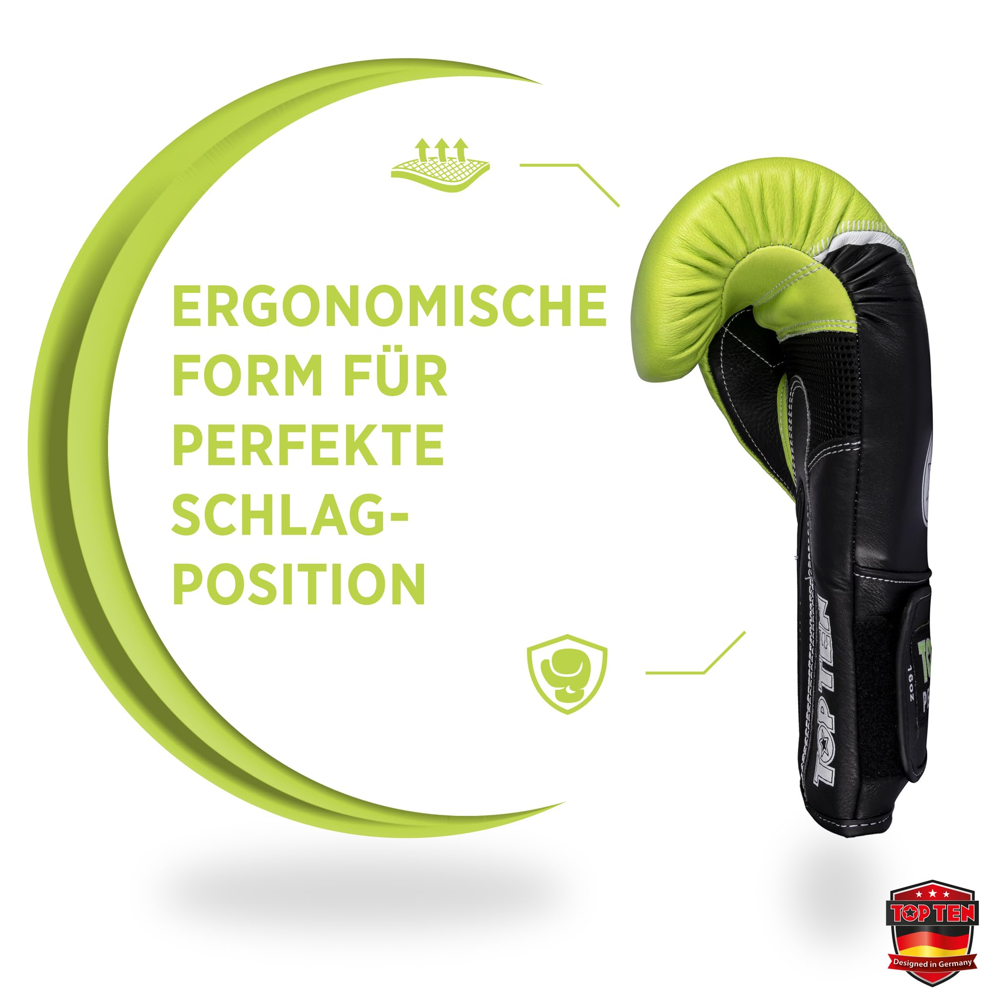 TOP TEN Boxhandschuhe 4select aus Leder | Echtleder Gloves| 10 – 16 oz