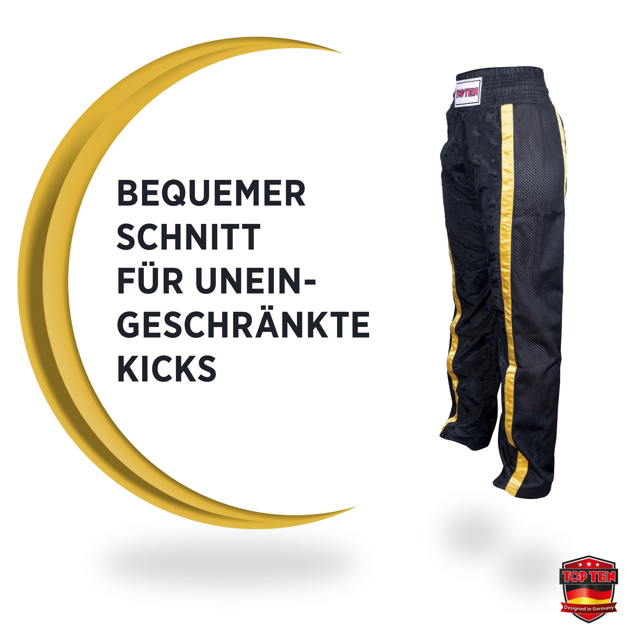 TOP TEN Kickboxhose Mesh | Pointfighting | Leicht- und Vollkontakt Kickboxen | WAKO