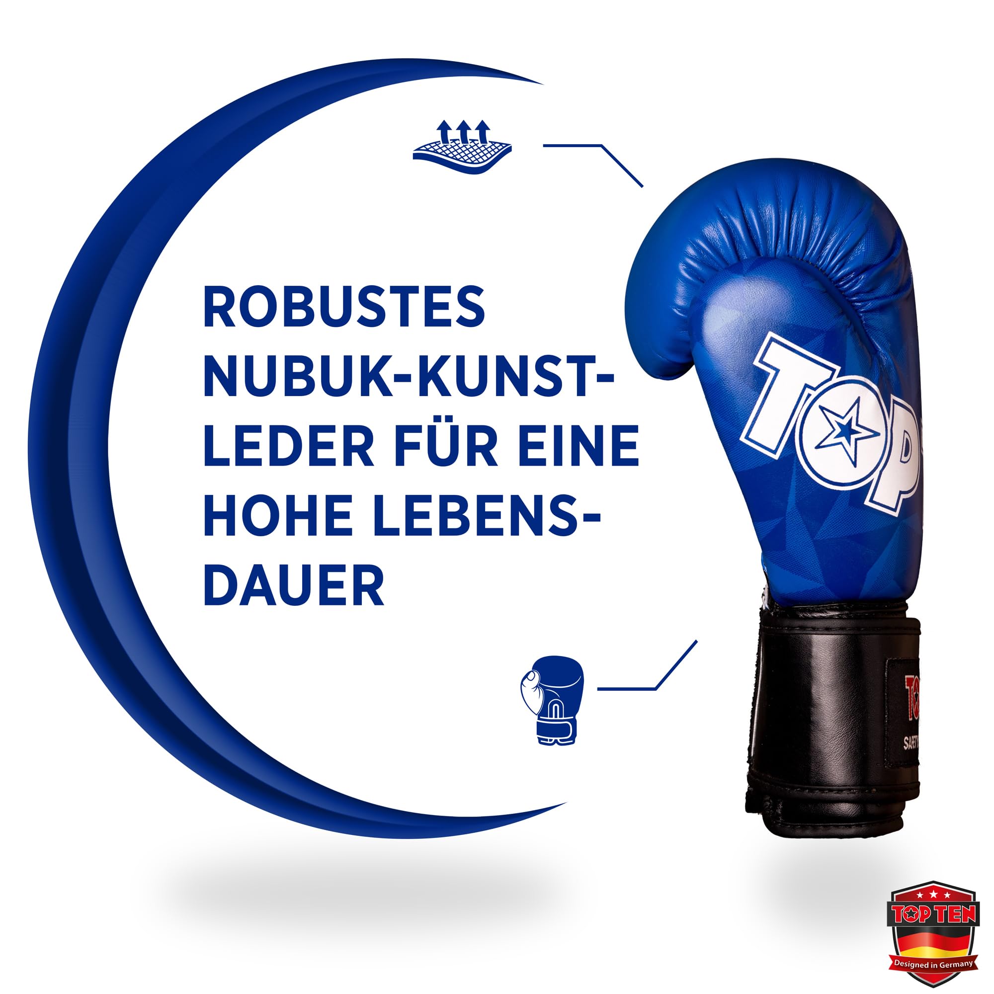 TOP TEN Boxhandschuhe Männer & Frauen Prism – Professionelle Box Handschuhe Herren mit dämpfendem PPS-Foam Padding für maximalen Schutz & Dämpfung – Premium Ausrüstung für Boxen 8oz, 10oz, 12oz