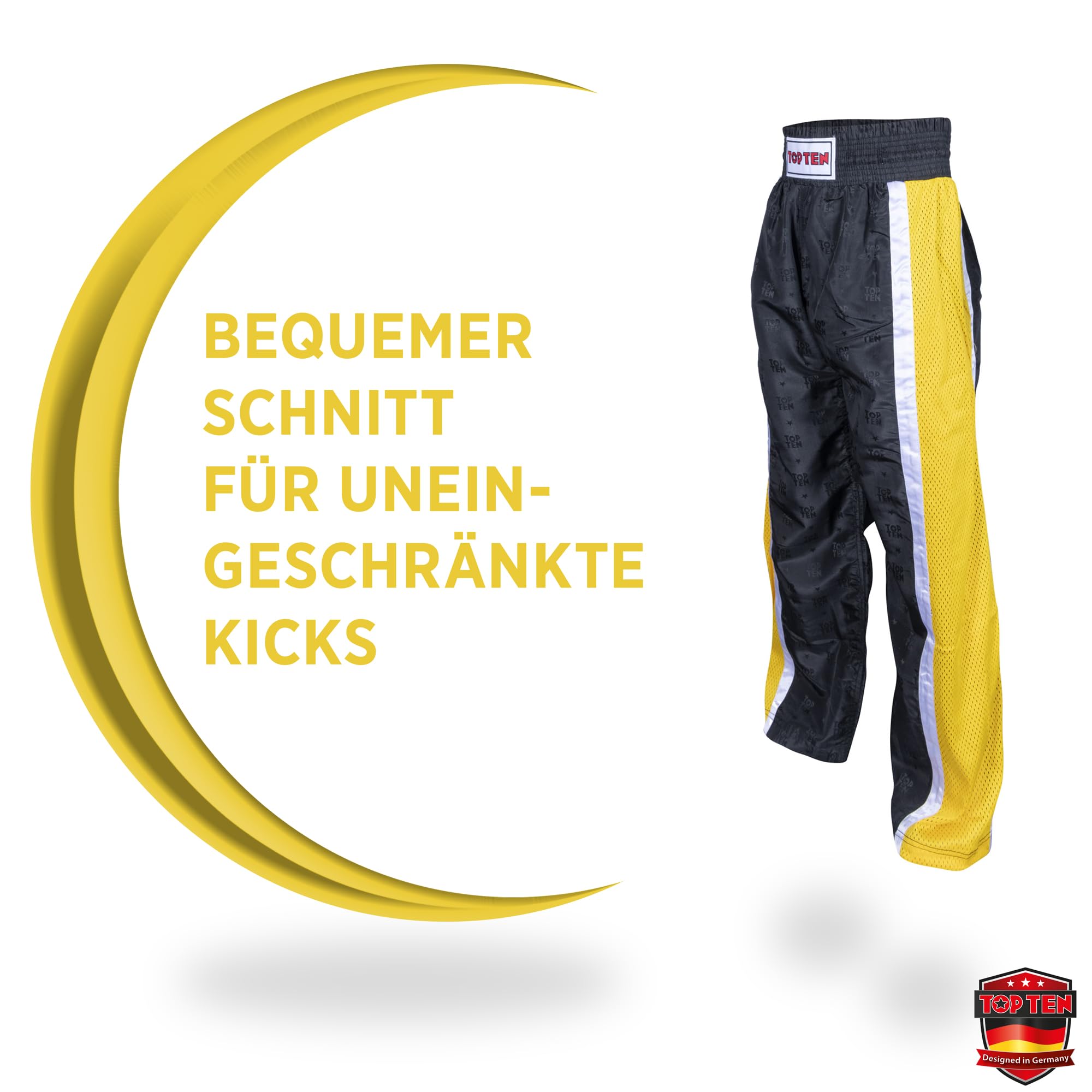 TOP TEN Kickboxhose Mesh | Pointfighting | Leicht- und Vollkontakt Kickboxen | WAKO