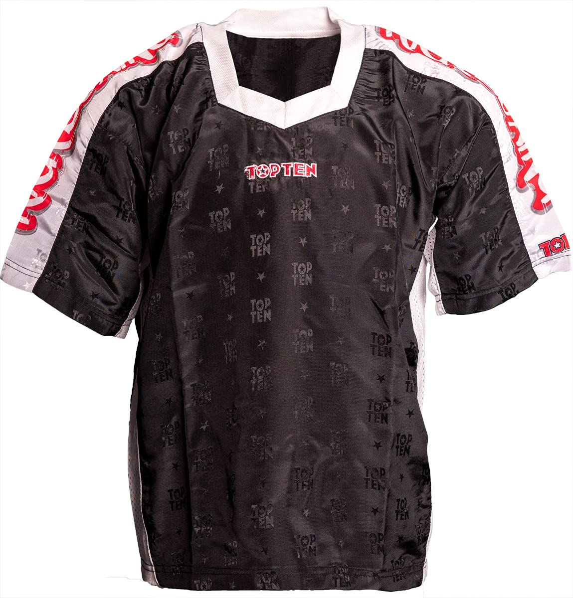 TOP TEN T-Shirt mit V-Ausschnitt zum Kickboxen „Kickboxjacke Graffiti“ - schwarz, Gr. 150