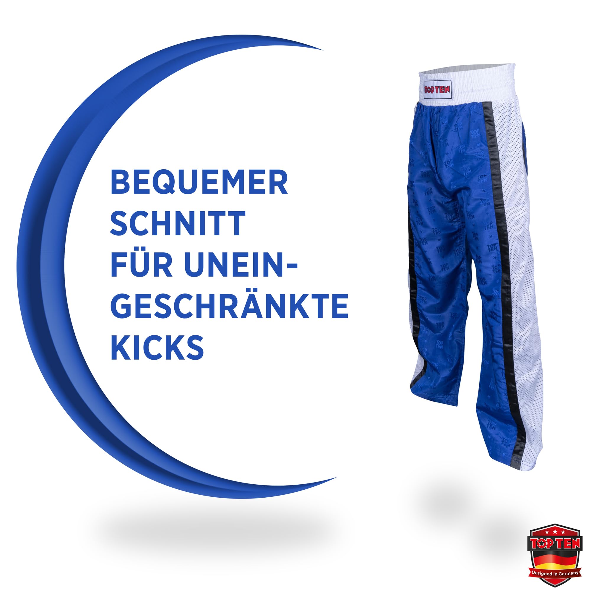 TOP TEN Kickboxhose Mesh | Pointfighting | Leicht- und Vollkontakt Kickboxen | WAKO