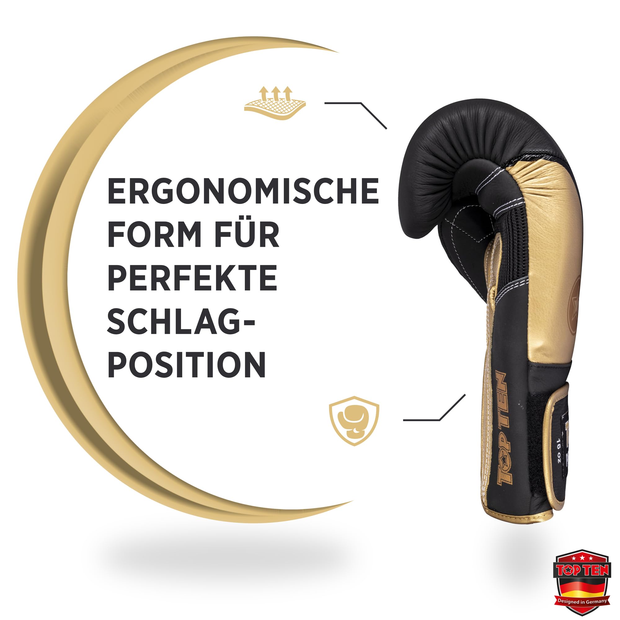 TOP TEN Boxhandschuhe 4select aus Leder | Echtleder Gloves| 10 – 16 oz