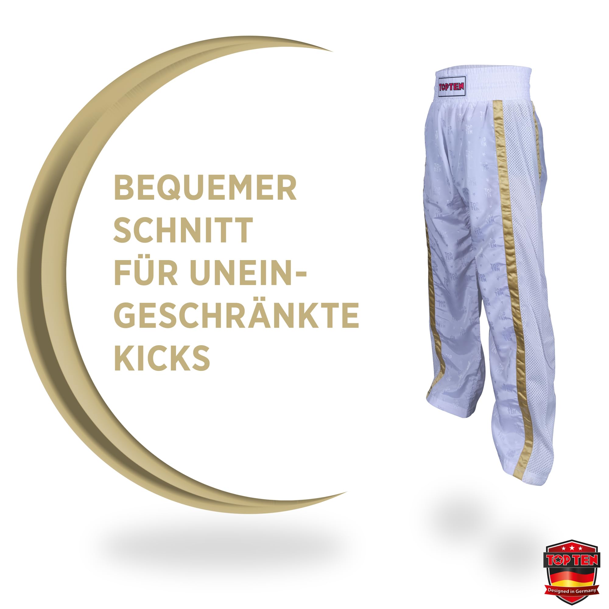 TOP TEN Kickboxhose Mesh | Pointfighting | Leicht- und Vollkontakt Kickboxen | WAKO