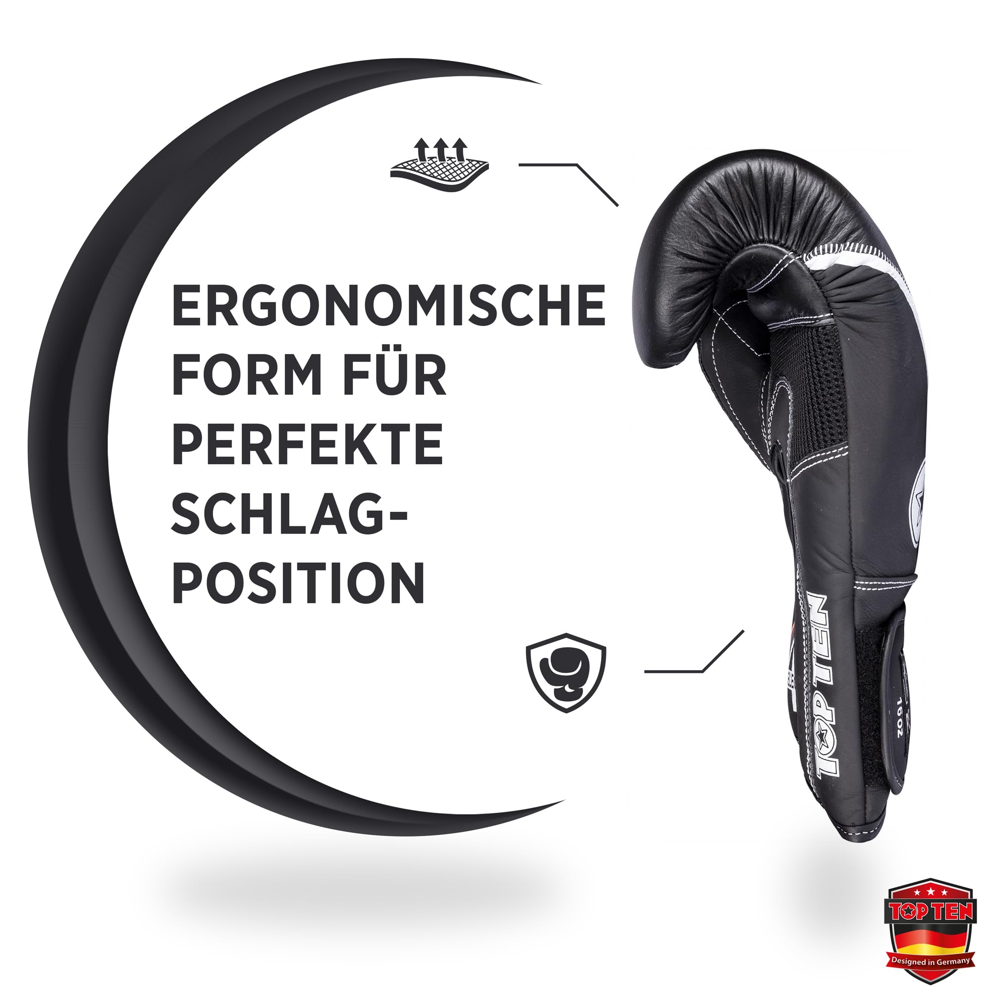 TOP TEN Boxhandschuhe 4select aus Leder | Echtleder Gloves| 10 – 16 oz