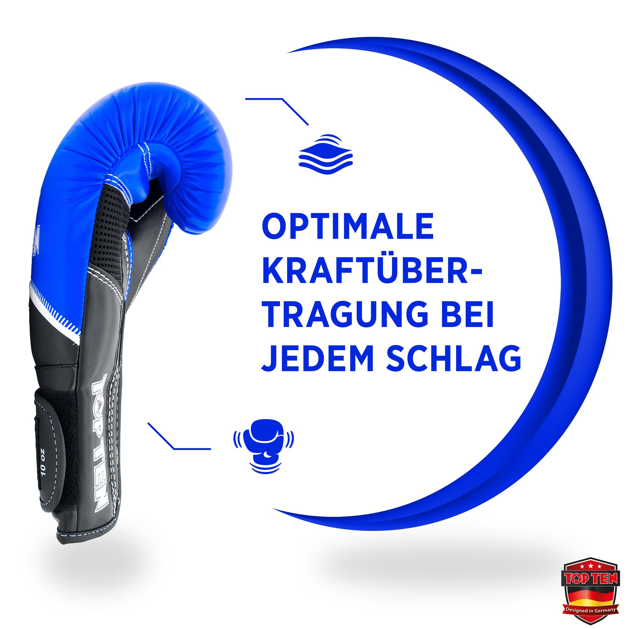 TOP TEN Boxhandschuhe Männer & Frauen 4select – Professionelle Kunstleder-Box Handschuhe Männer | Innovative 4-Schicht IMF-Polsterung für maximalen Schutz & Dämpfung