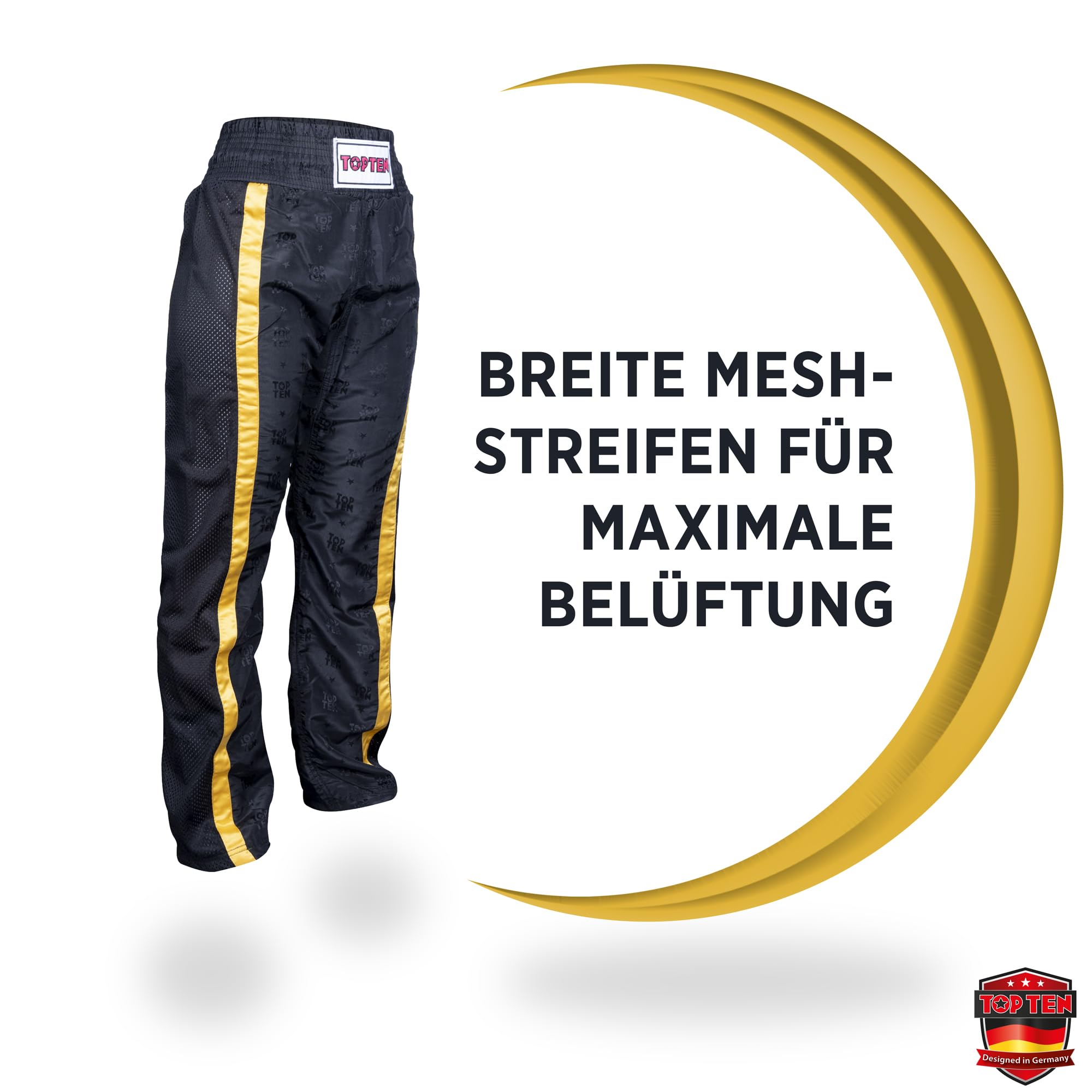 TOP TEN Kickboxhose Mesh | Pointfighting | Leicht- und Vollkontakt Kickboxen | WAKO
