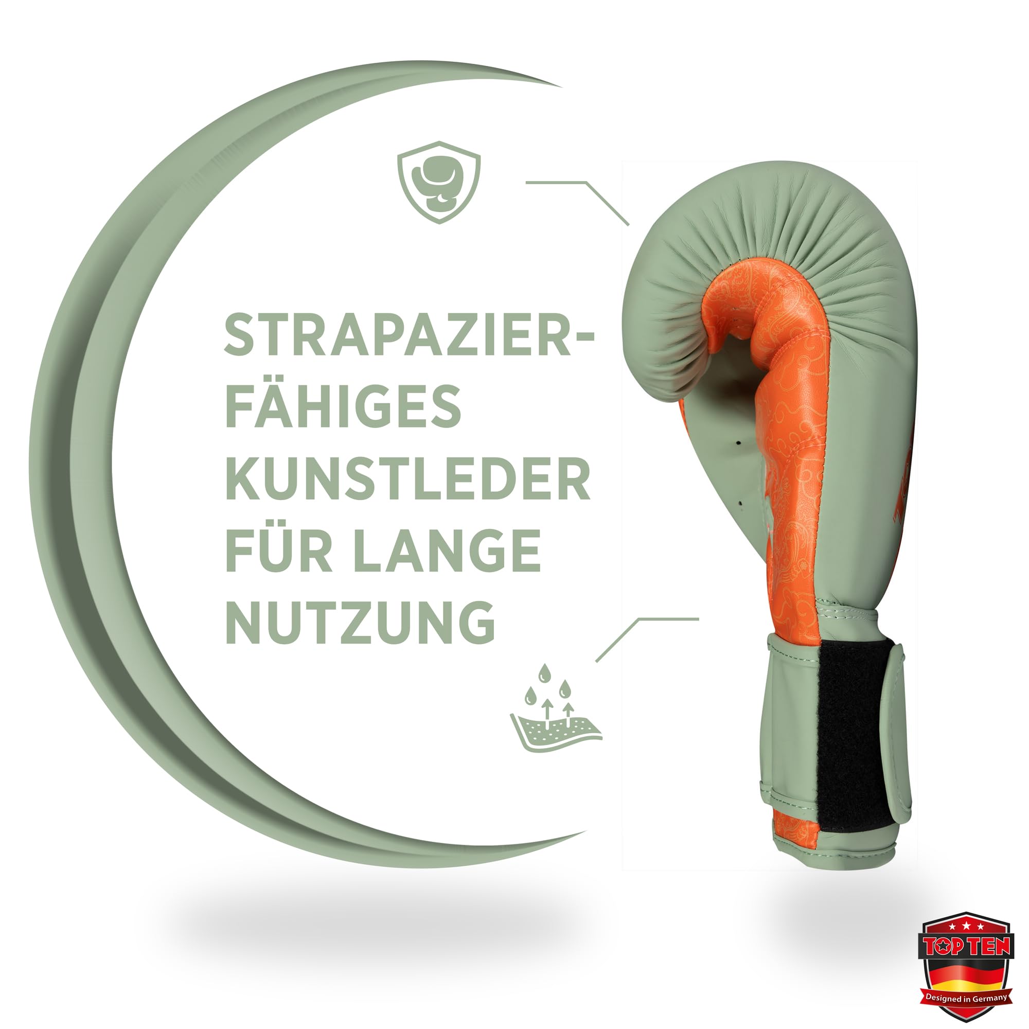 TOP TEN Boxhandschuhe Männer & Frauen Dragon – Hochwertige Box-Handschuhe für Training & Sparring, MLP-Mehrschichtpolsterung & Daumenschutz, strapazierfähiges Kunstleder, 10oz, 12oz, 14oz, 16 oz