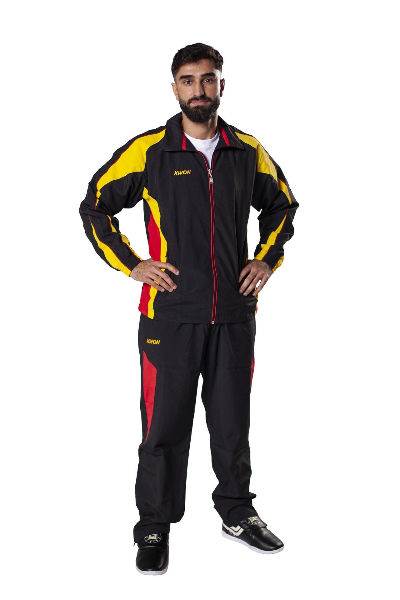 Trainingsanzug Performance Micro schwarz/rot/gelb