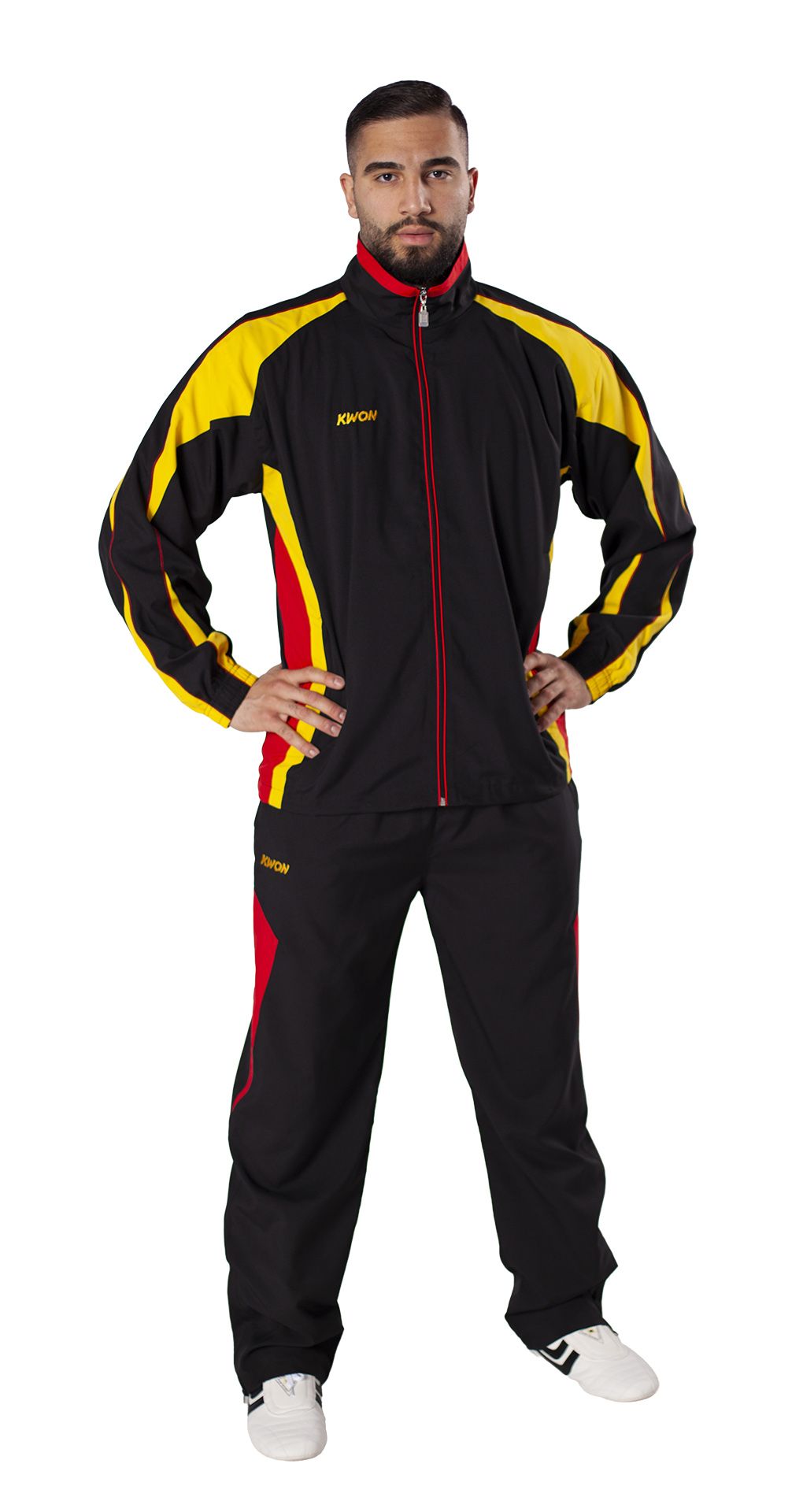 Trainingsanzug Performance Micro schwarz/rot/gelb