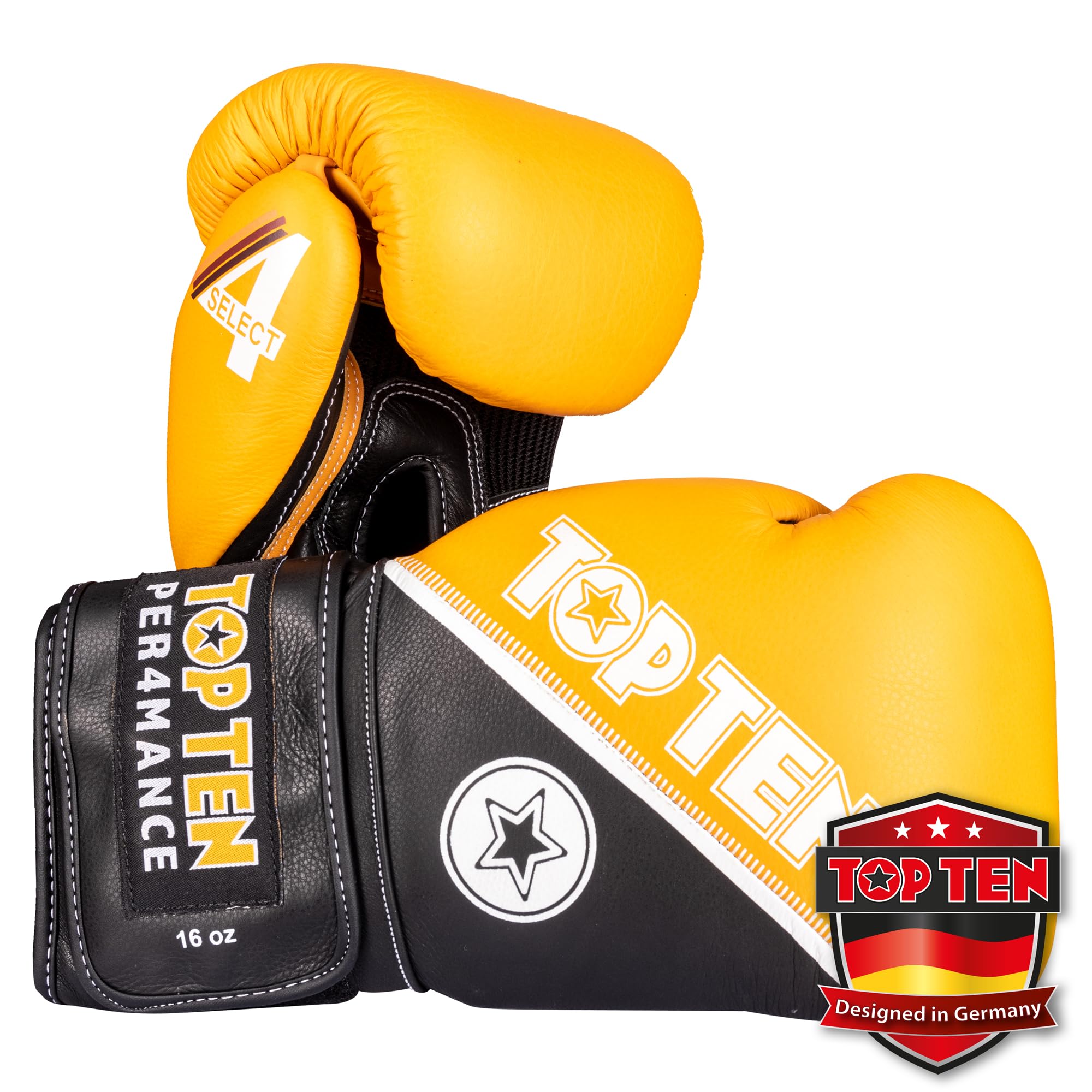 TOP TEN Boxhandschuhe 4select aus Leder | Echtleder Gloves| 10 – 16 oz